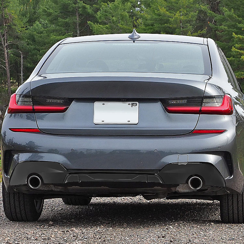Rear Single Exhaust Diffuser Spoiler Lip Spec-D Tuning Compatible with BMW G20 3 Series M Sport 2019-2020