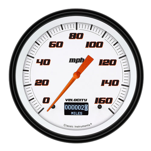 Velocity White Classic Instruments 4 5/8" Speedometer W/Display