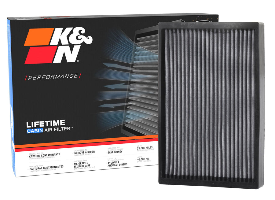 Cabin Air Filter K&N LIFETIME: Premium, Washable, Clean Air for your Cabin: Compatible with 2012-2015 TESLA: S, VF1015
