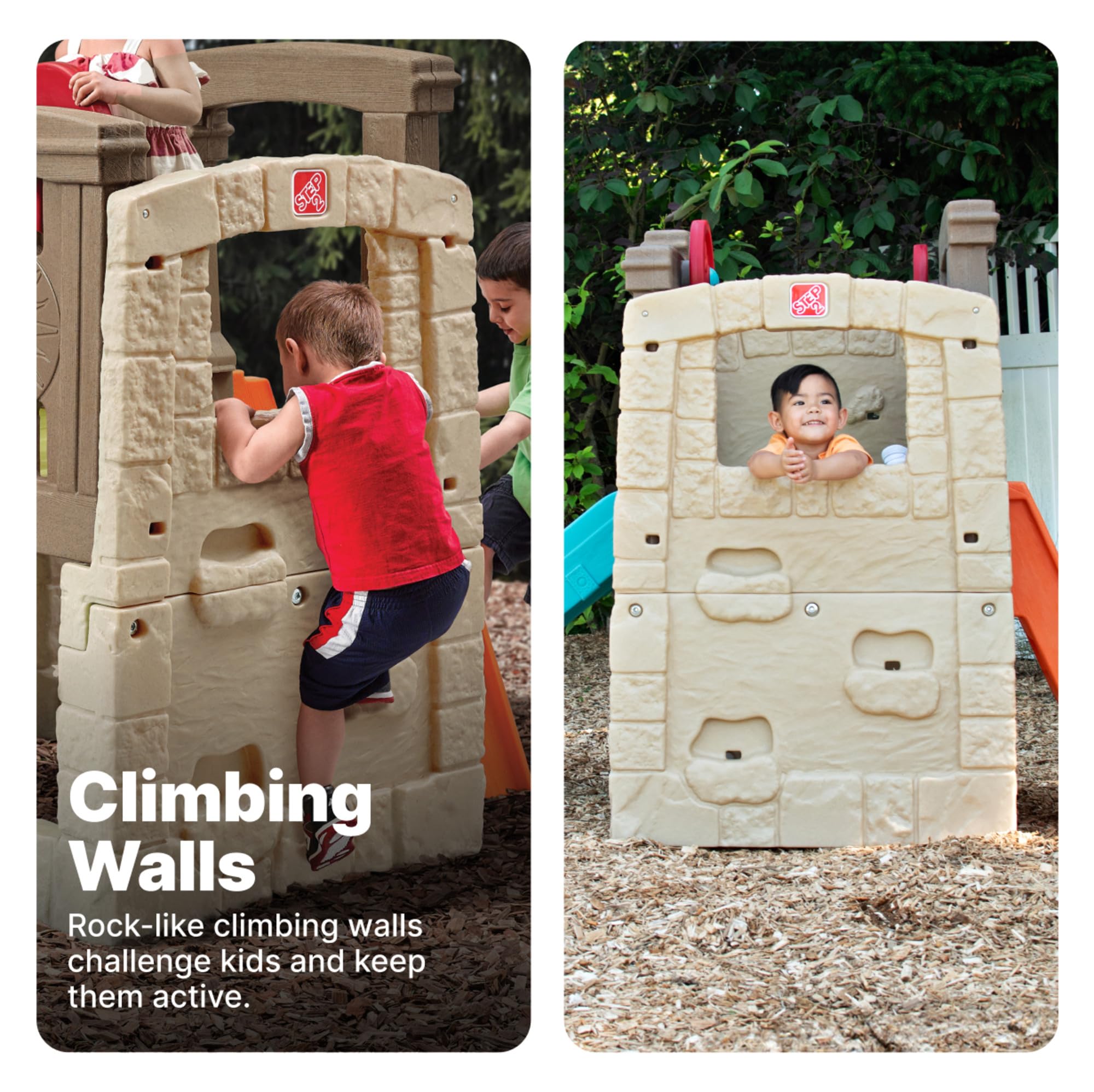 Step2 II Woodland Climber Kids Playset, Ages 2 –6 Years Old, Toddler Slide and Climbing Wall, Outdoor Playground for Backyard, Sturdy Plastic Frame, Easy Set Up