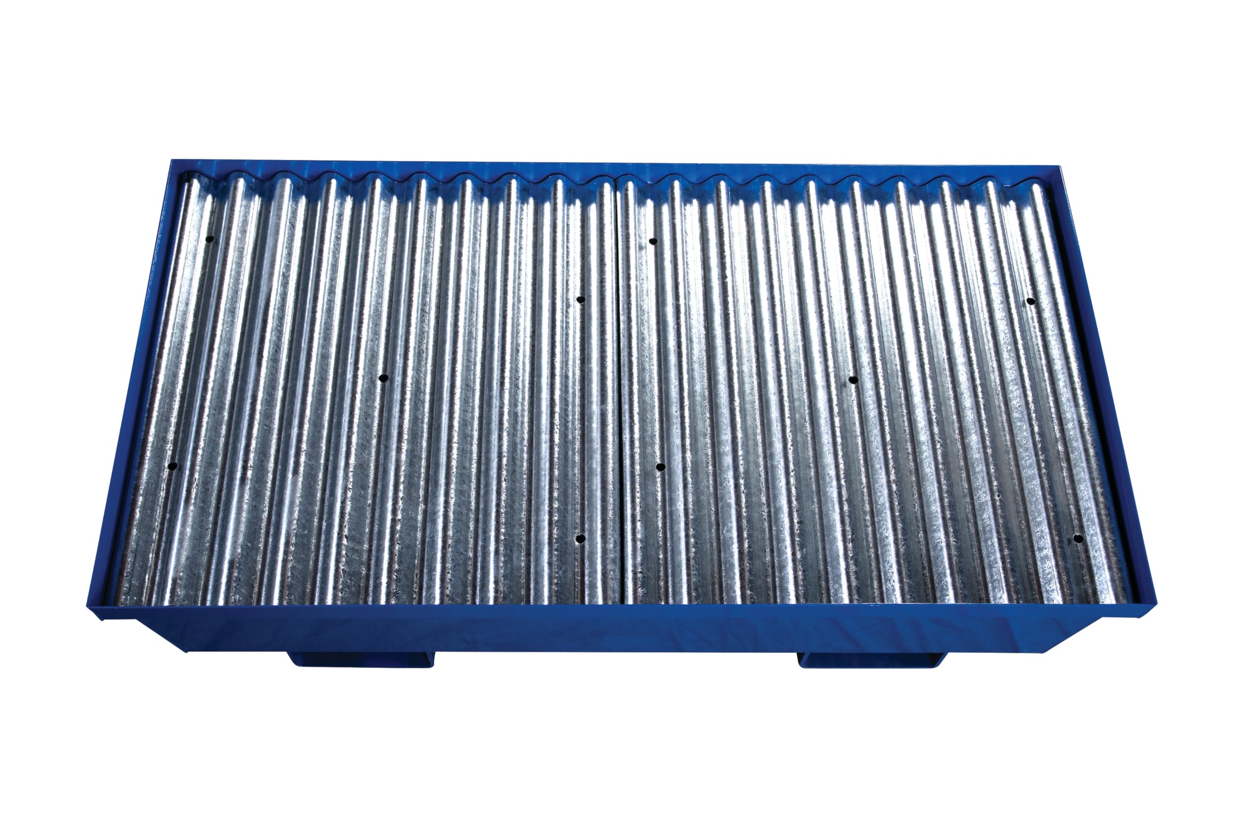 Steel Eagle 2 Drum, 74 Gallon Sump Capacity, Metal Spill Containment Pallet, Without Drain, Blue, Made in The USA, 1620ST
