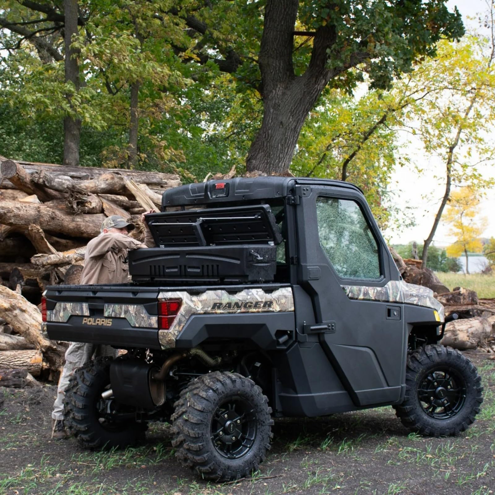 DUHA 70820 All Terrain Side by Side Storage Box with Mounting Kit fits 2014 2024 JD Gator XUV835 - Heavy Duty, Weather Resistant & Lockable Latches 70826