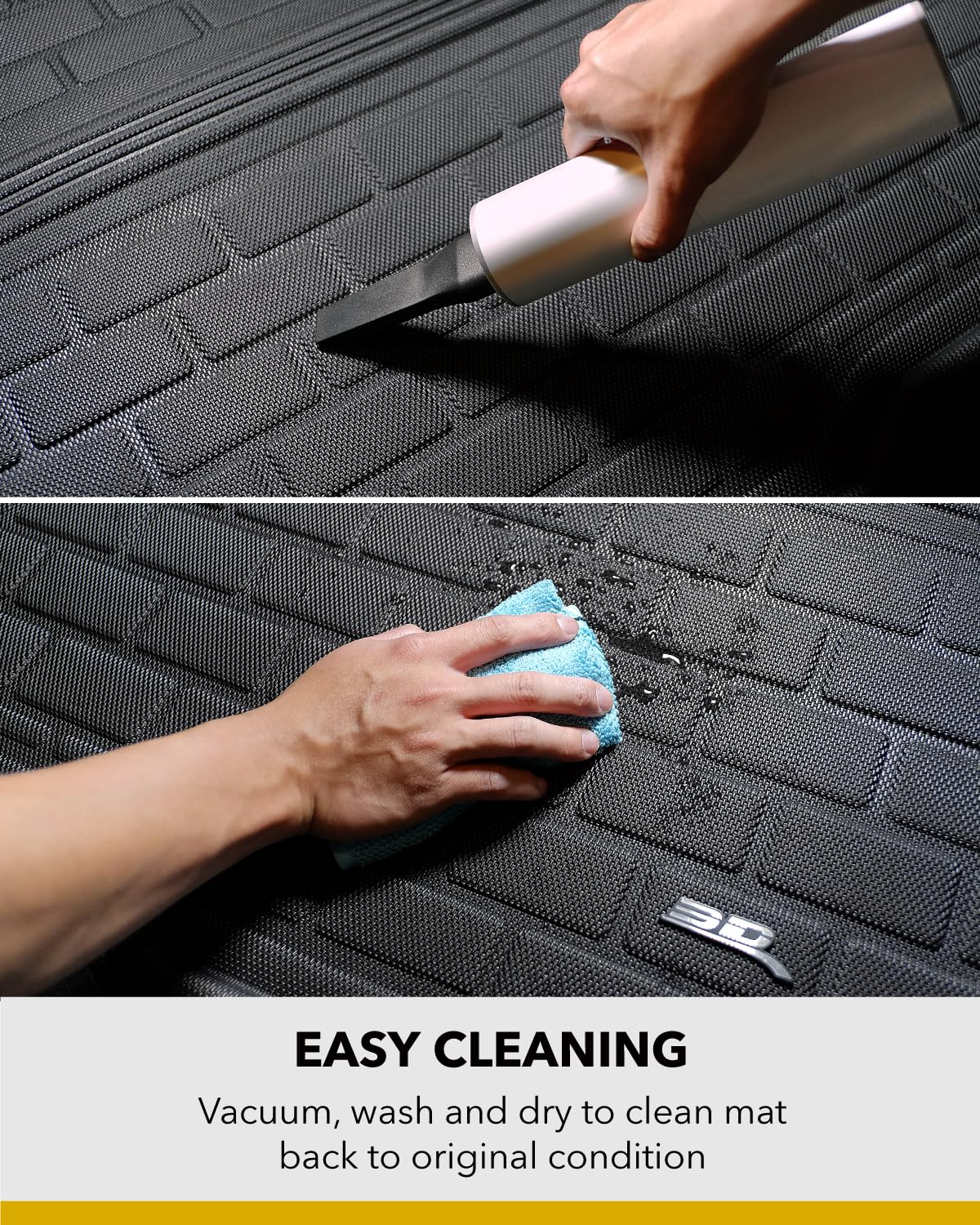 3D MAXpider Kagu Custom Fit Cross Fold Cargo Liner (Black) Compatible with Hyundai Palisade 2020-2025- Behind 2nd Row Cargo Liner