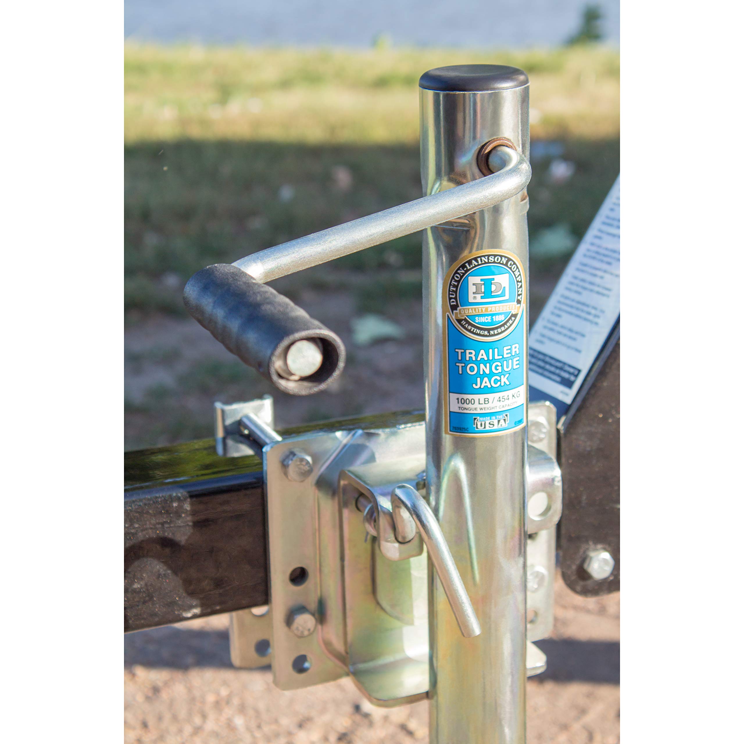 Swivel Marine Tongue Jack - Dutton-Lainson Company (6400) - Rust-Resistant Finish for Boat, Towing & Other Trailer Applications - 1000 lb Capacity, 10" Total Travel, 6" Heavy-Duty Wheel - Made in USA