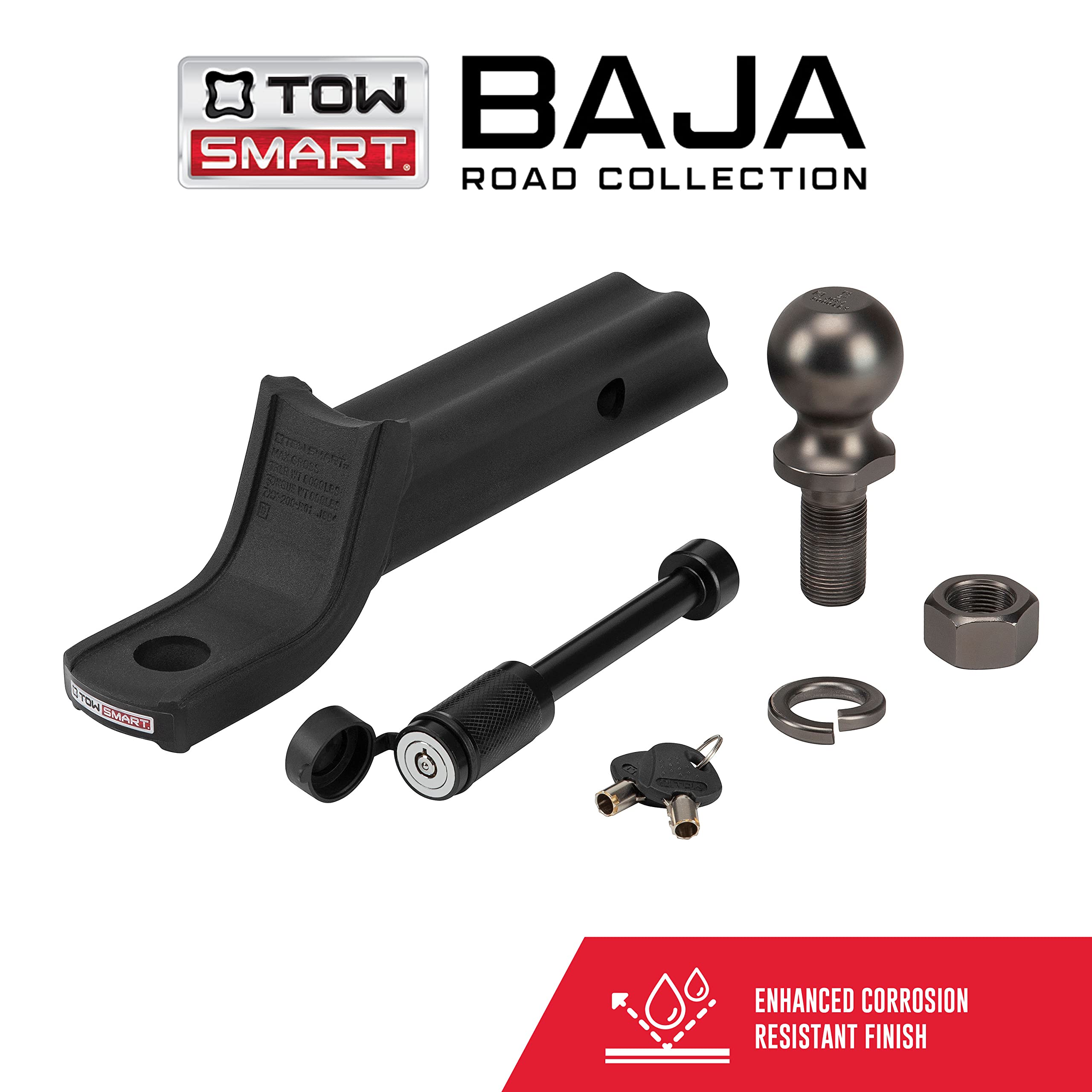 Class III Baja Collection, 5,000 lb., X-Mount Security Kit with 2 in. Drop x 3/4 in. Rise x 1 in. Shank Trailer Hitch Ball Mount, 2 in. Ball, 5/8 in. Locking Pin