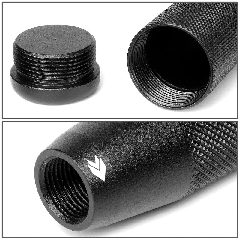 NRG Innovations Universal Aluminum SK-800BK Hidden Gem Short Shift Knob with Thread Adapters, 33mm OD x 120mm H, Black