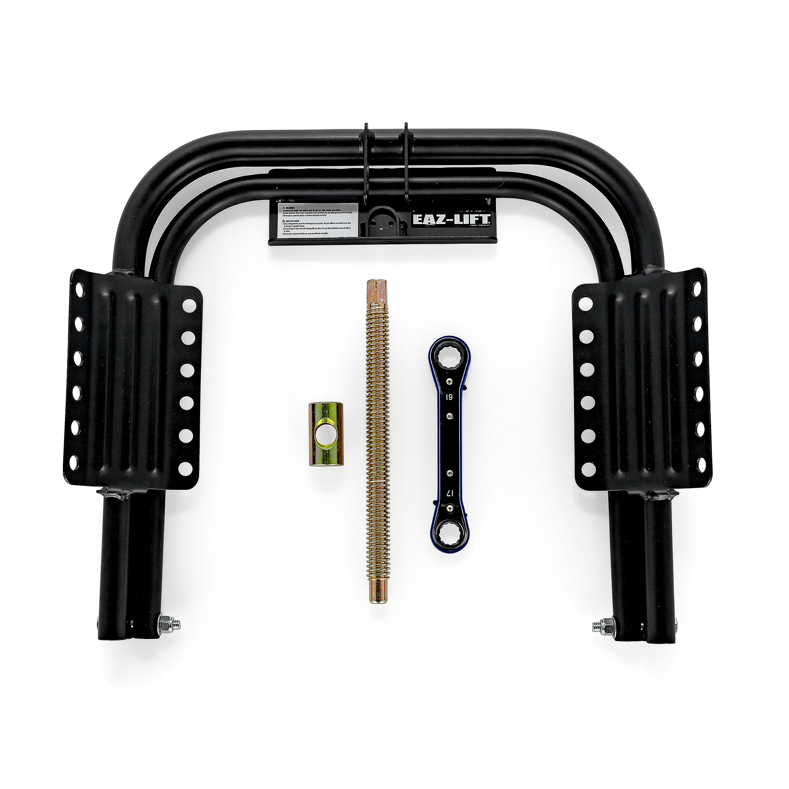 Eaz-Lift Camco Trailer Tire Leveler - for Light Single Axle Trailers & Load Rating of 2000lb - Features Heavy-Duty Powder-Coated Steel Design & Embossed Tire Pads for Added Traction (48845)