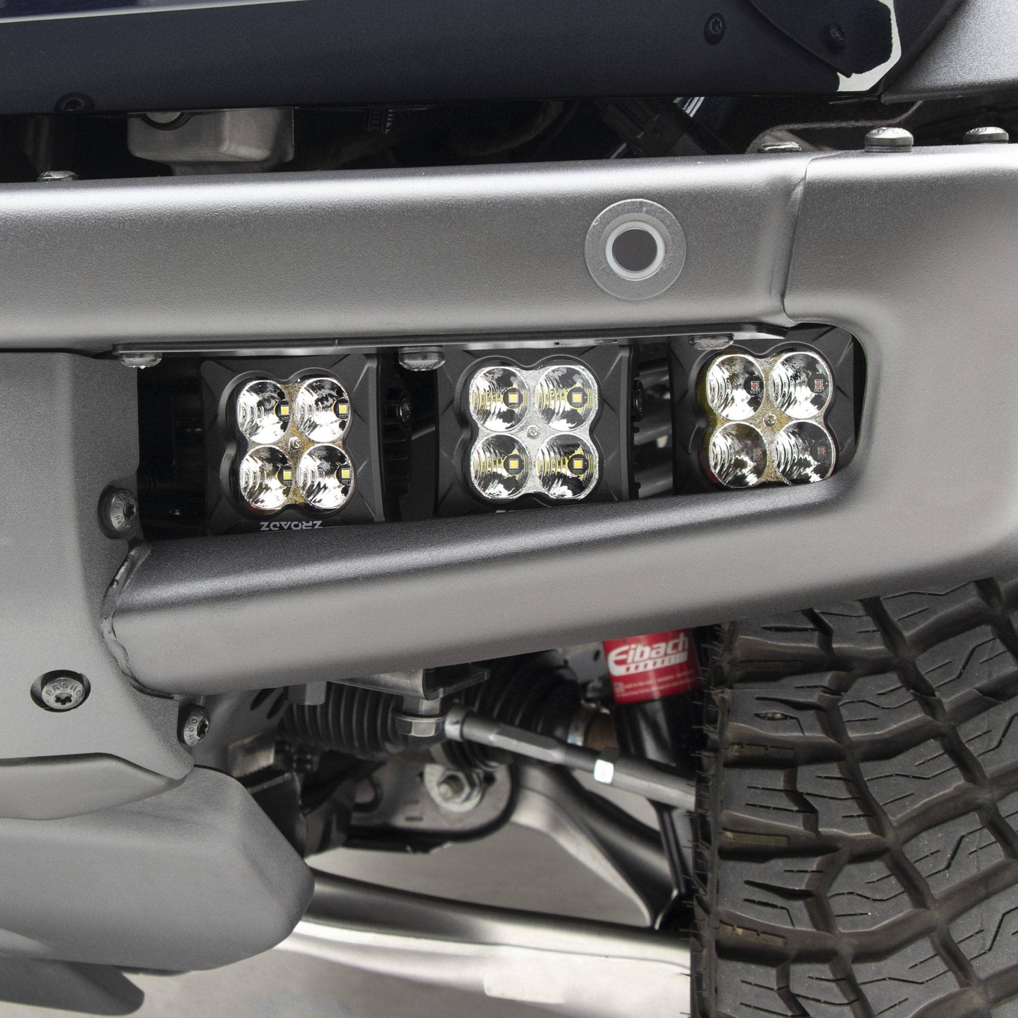 ZROADZ Fog Front Bumper LED KIT for a 2021-2022 Ford Bronco, Includes (2) 3 inch Amber LED Pod Lights and (4) 3 inch White LED Pod Lights - Part # Z325401-KITAW
