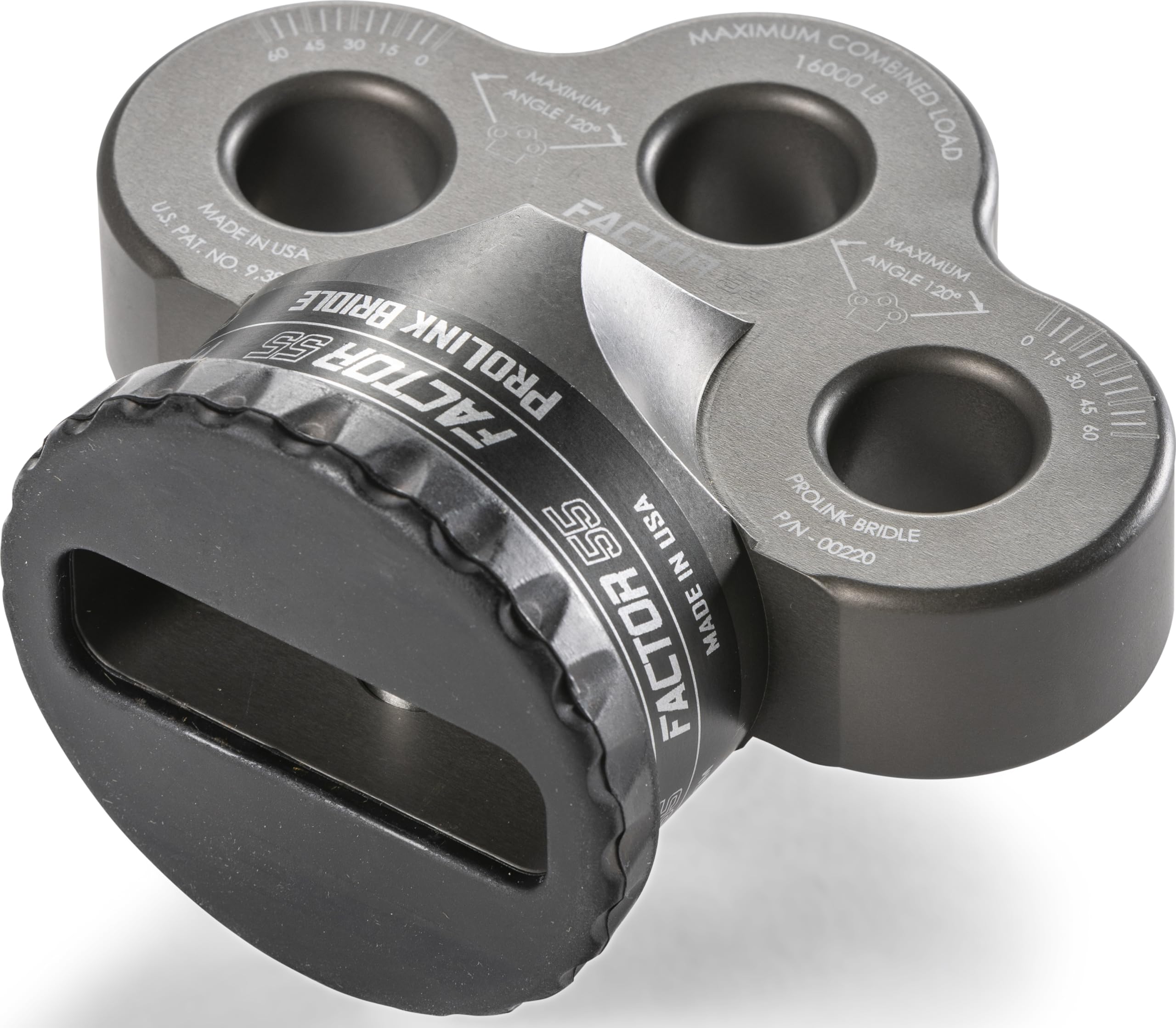 Factor 55 Bridle Prolink 3 Individual Shackle Mount Holes, Capacity: 16,000 lbs - Gray
