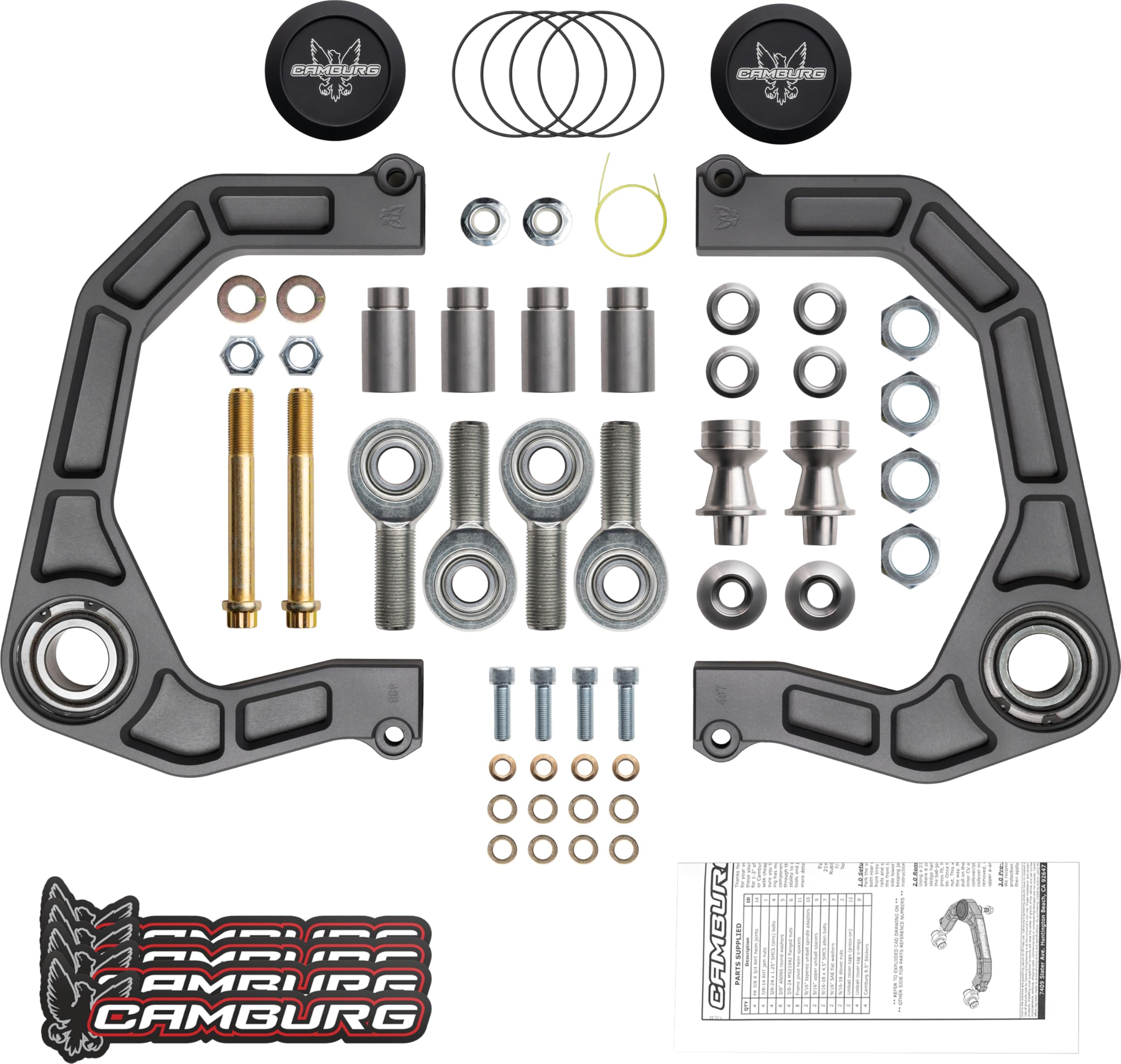 Camburg KINETIK Series Suspension Control Arm Kit CAM-110214-GRY: Gray, Compatible with 2021-2024 Ford Bronco (Excludes Raptor)