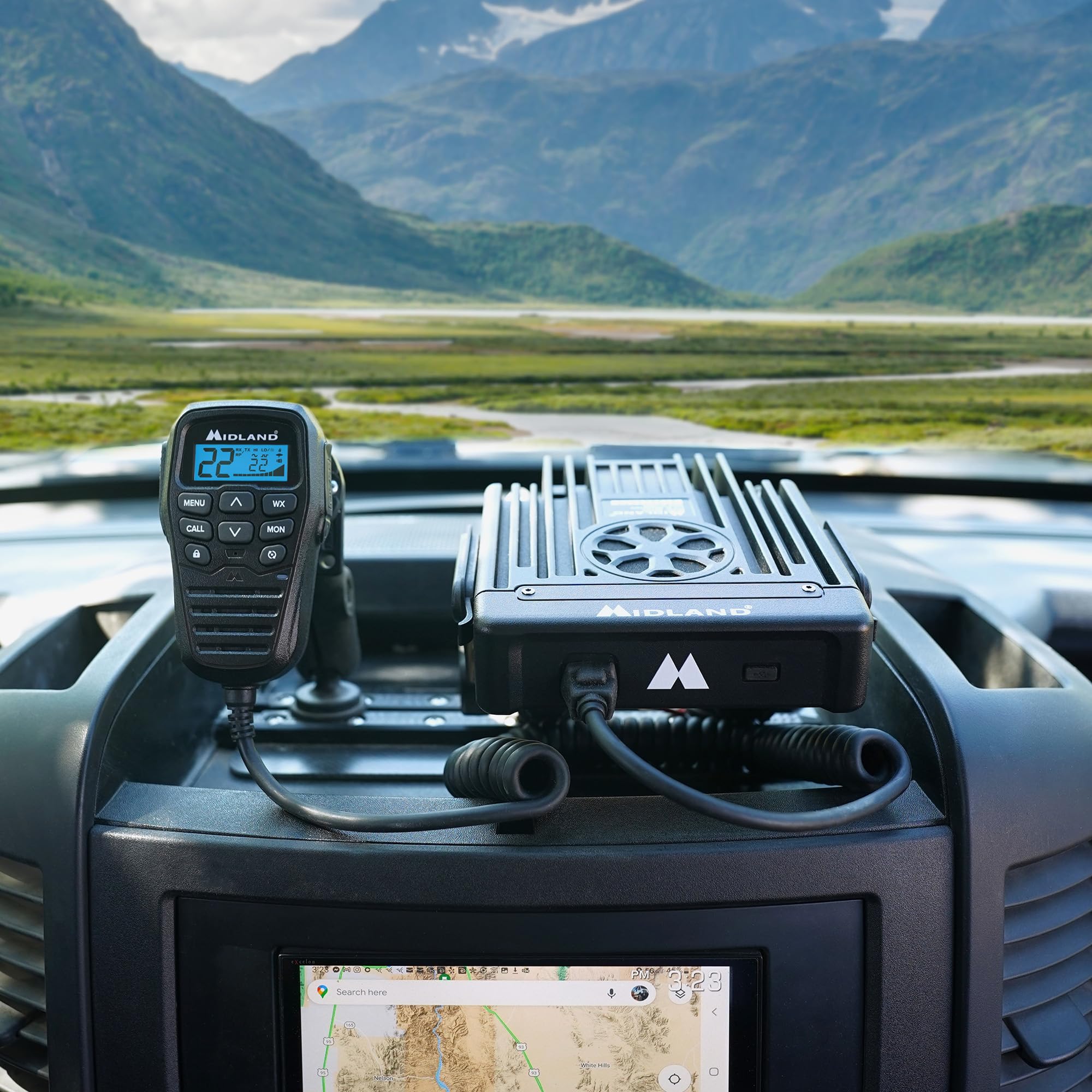 Midland® GMRS MXT575 Mobile Radio, Two-Way Radio with NOAA Weather Scan and Alert - for Farms, Ranches, Overlanding - Repeater Capable, Integrated Control Mic,- External Magnetic Mount