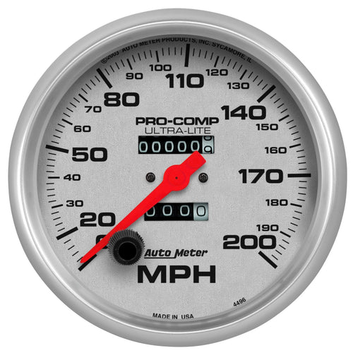 Auto Meter Ultra-Lite 4496 In-Dash Mechanical Speedometer,5.000 in.