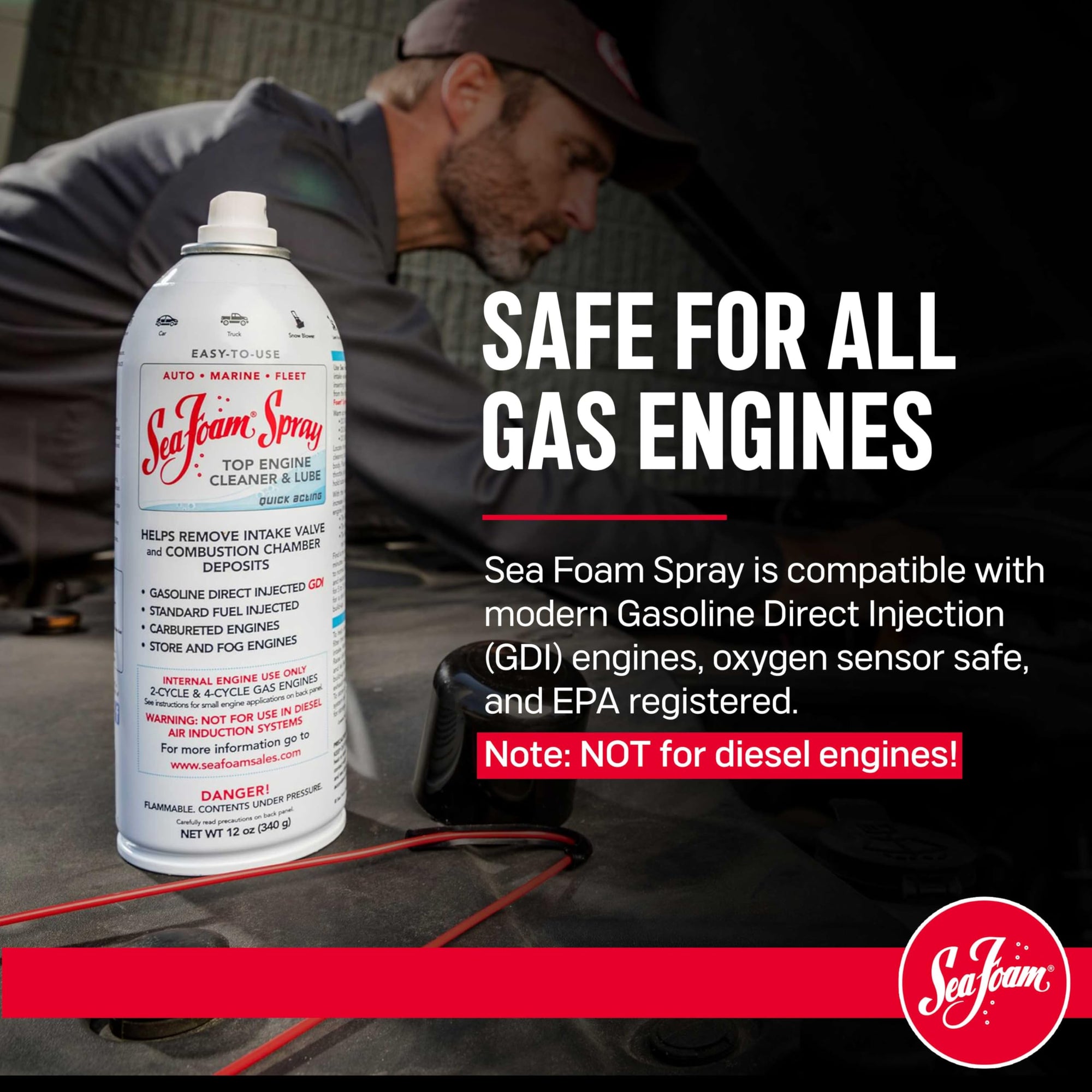 Sea Foam Engine Intake Valve Cleaner Spray, SS14, 14 oz