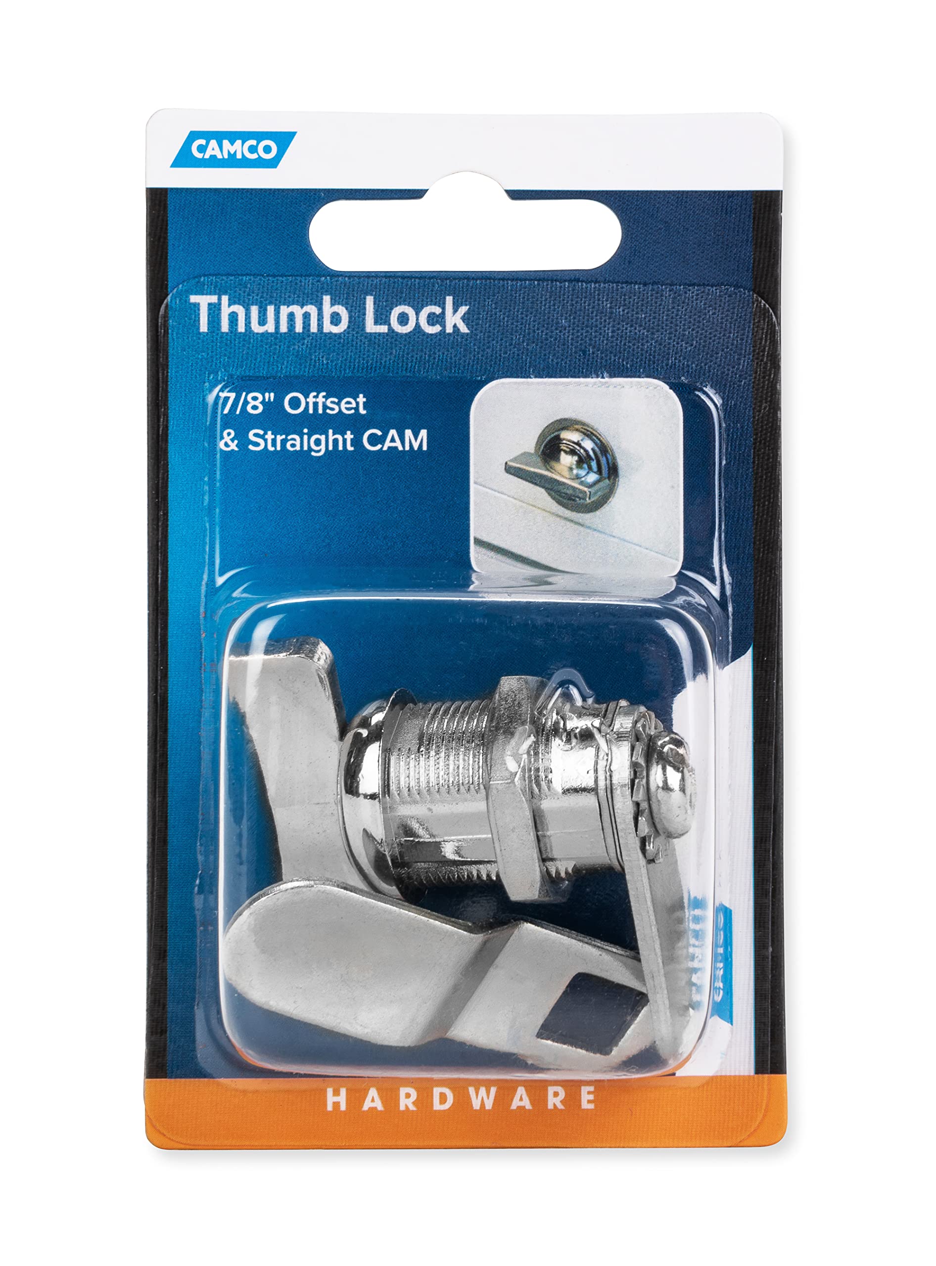 7/8" Camco 44323 Offset Thumb Operated Cam Lock, Multicolor