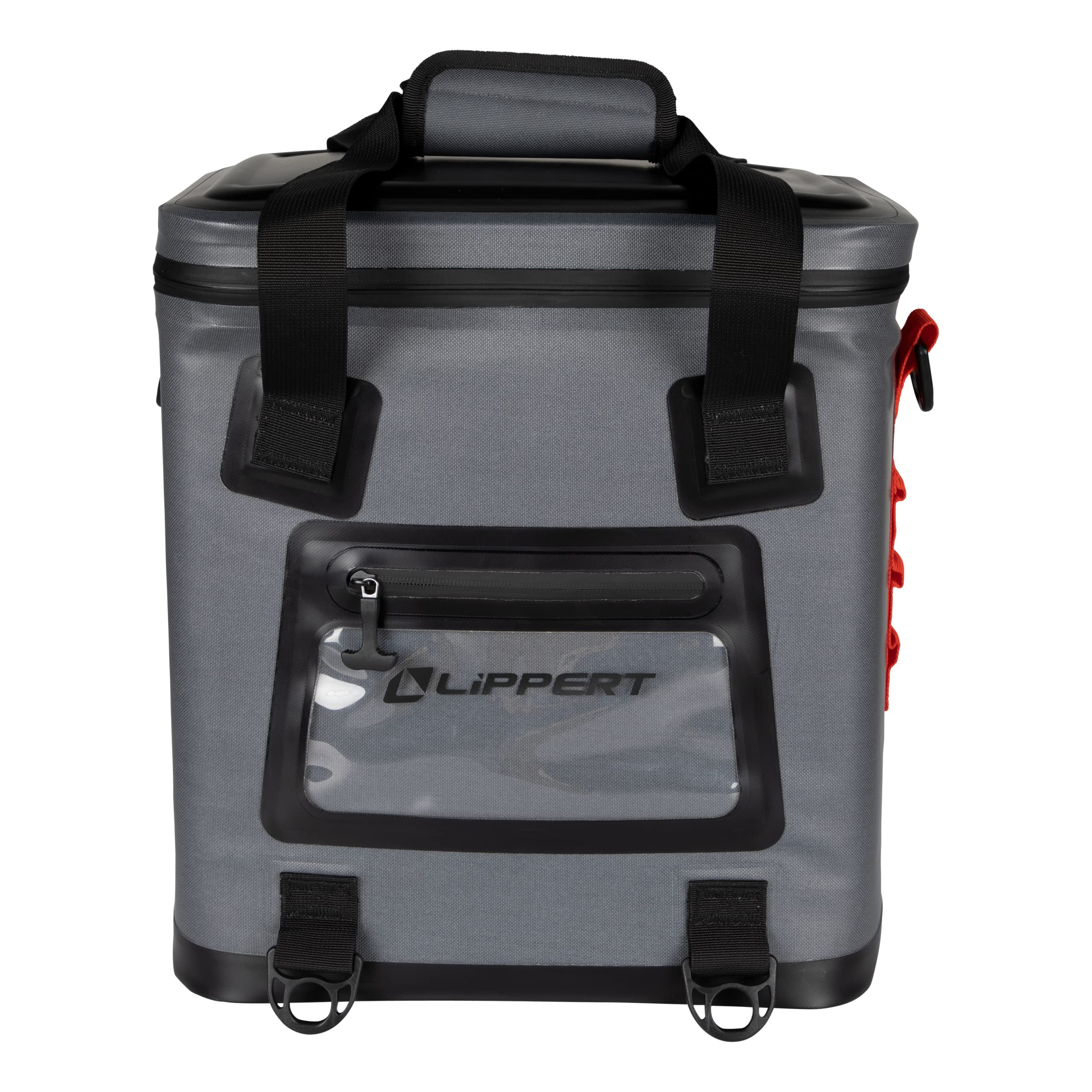Lippert 24-Can Adventure Pro Soft Insulated Cooler Tote Bag, Up to 15 lbs. of Ice, 18 Quarts of Water, 14" x 10-1/2" x 15-1/4" Wide Mouth Opening, Padded Handle & Shoulder Strap - 2021099915
