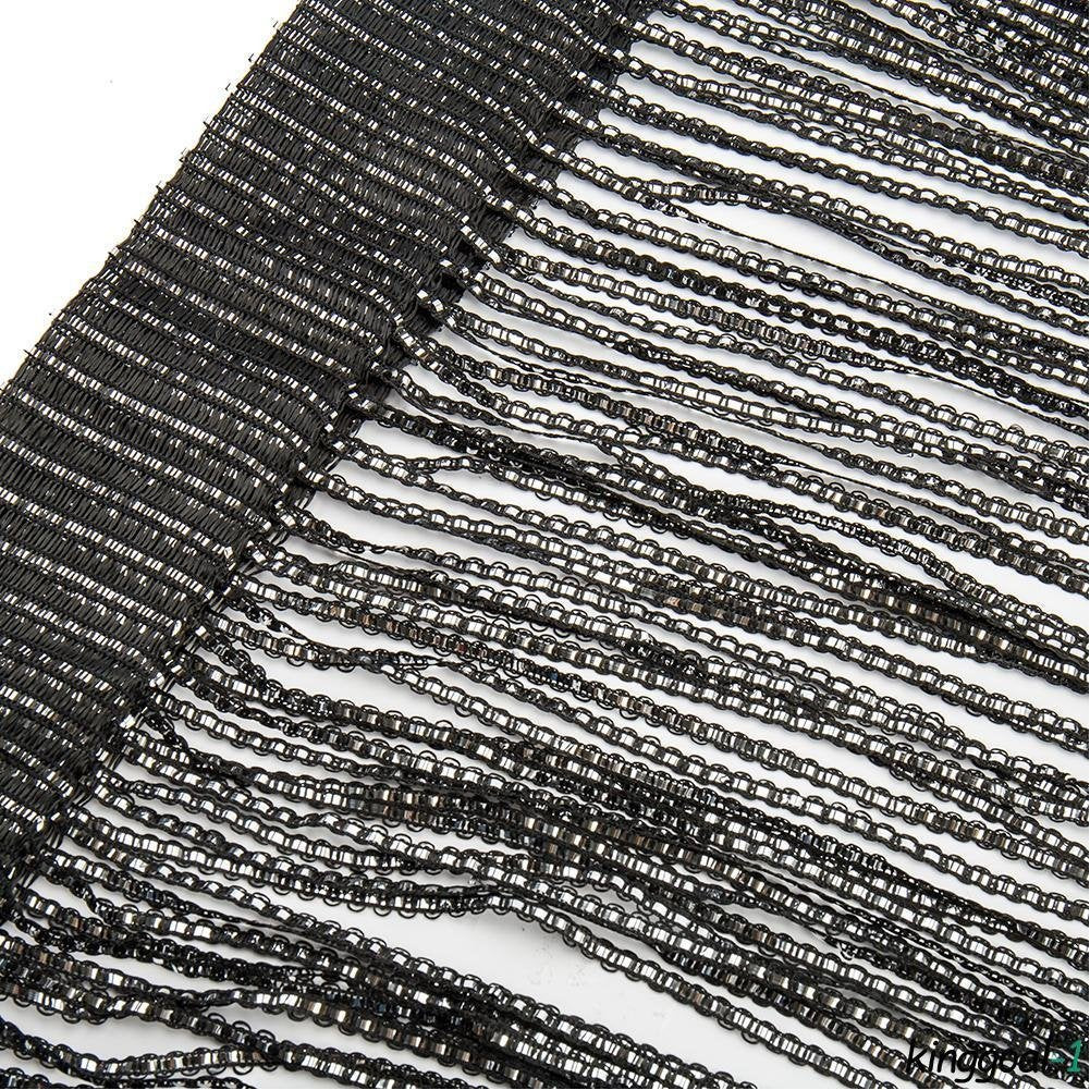 2PCs ZHINAN Beaded String Curtains Door Curtain, Durable Polyester Beaded Thread Curtain | Sparkling Waterfall Effect Fringed Curtain for Living Room, Bedroom, Weddings, Parties