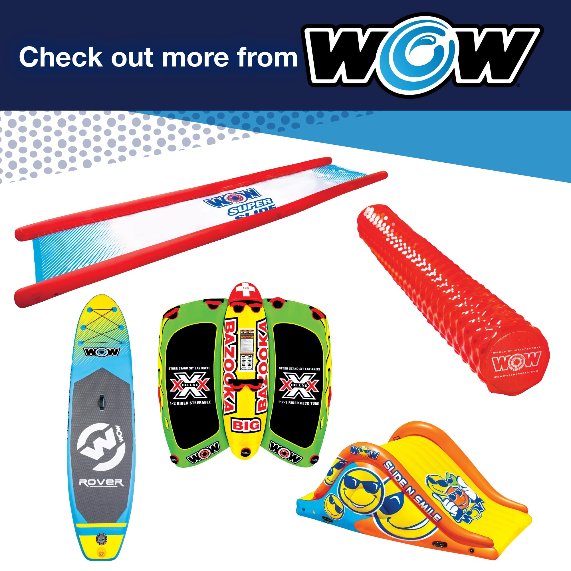 Wake Walker WOW Sports Towable Tube for Boating - 2 Person Towable - Durable Tubes for Boating