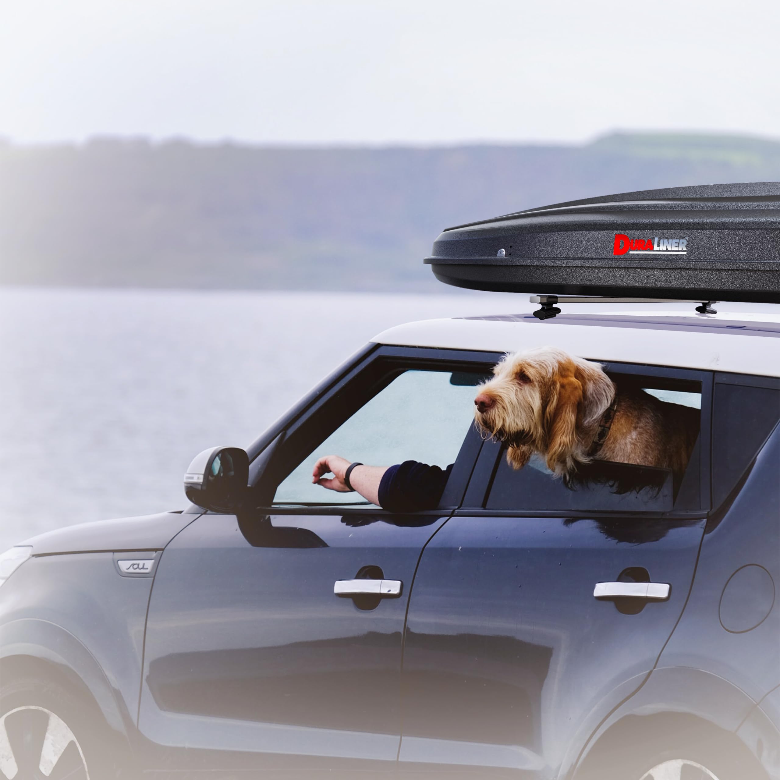 Rooftop Cargo Carrier DuraLiner - Waterproof Hard Shell Roof Top Mount Car Storage - Universal Fit - Easy Installation - 16 Cubic Ft - Made in USA