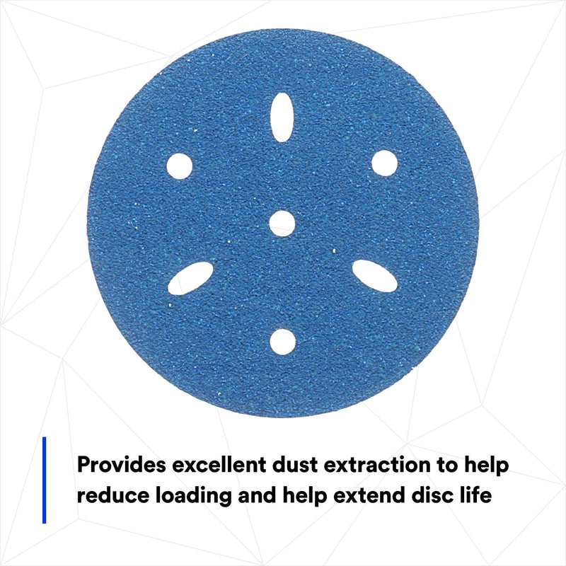 3M Hookit 3M-36142 Blue Abrasive Disc Multi-hole, 3 80 Grade