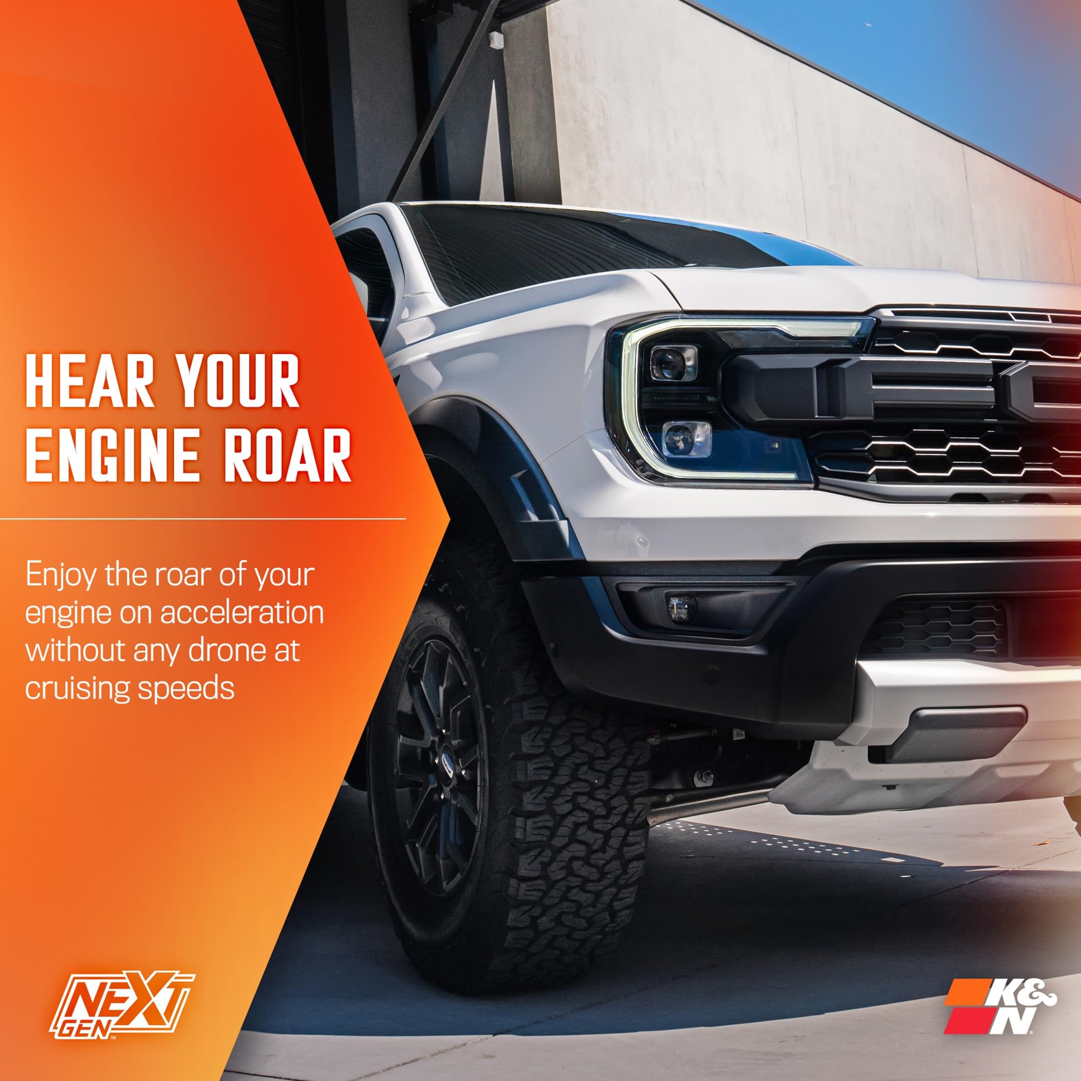 Cold Air Intake System K&N NextGen: High-Flow Cotton Filter: Compatible with 2024-2025 FORD: Ranger Raptor, 50-2628
