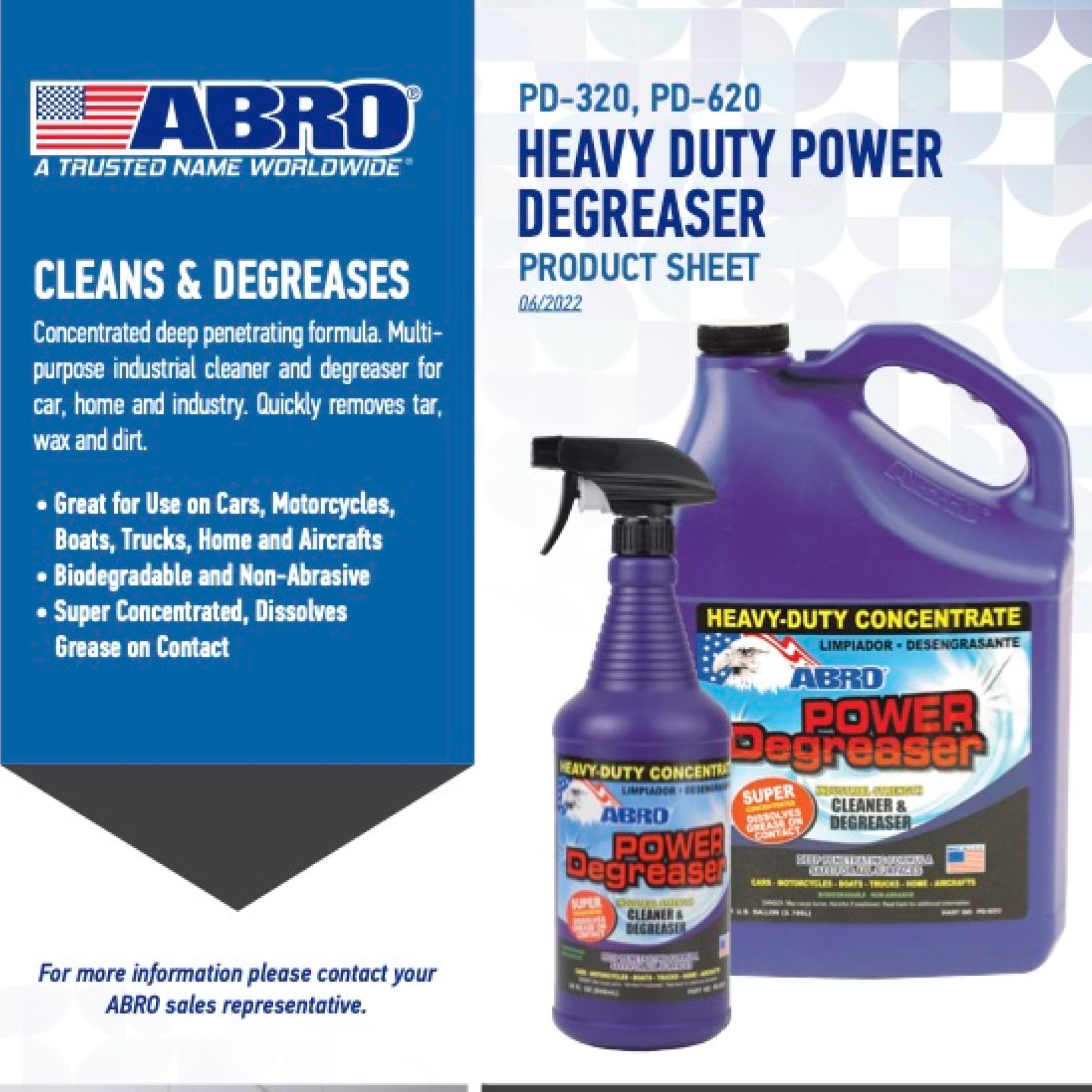 Heavy Duty ABRO Power Degreaser, High Performance Multifunctional Auto Engine Degreaser for Quick and Easy Removal of Grease, Oil, Dirt &Grime, Engine Cleaner & Car Metal Cleaner, 32 oz