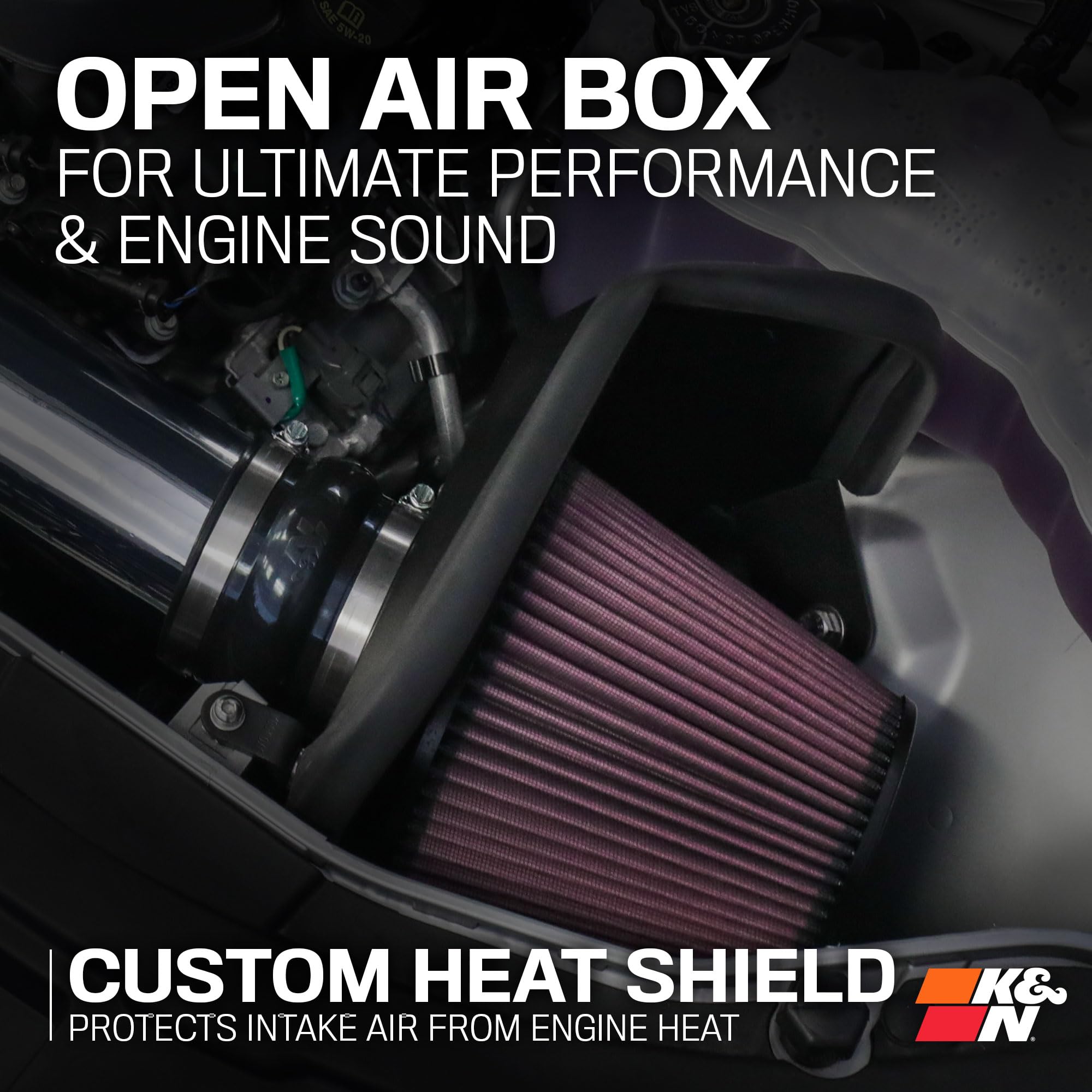 Cold Air Intake System K&N: High-Flow Air Filter, Increase Performance & Towing: Compatible with 2003-2007 Dodge/RAM: 2500,3500, 57-1532