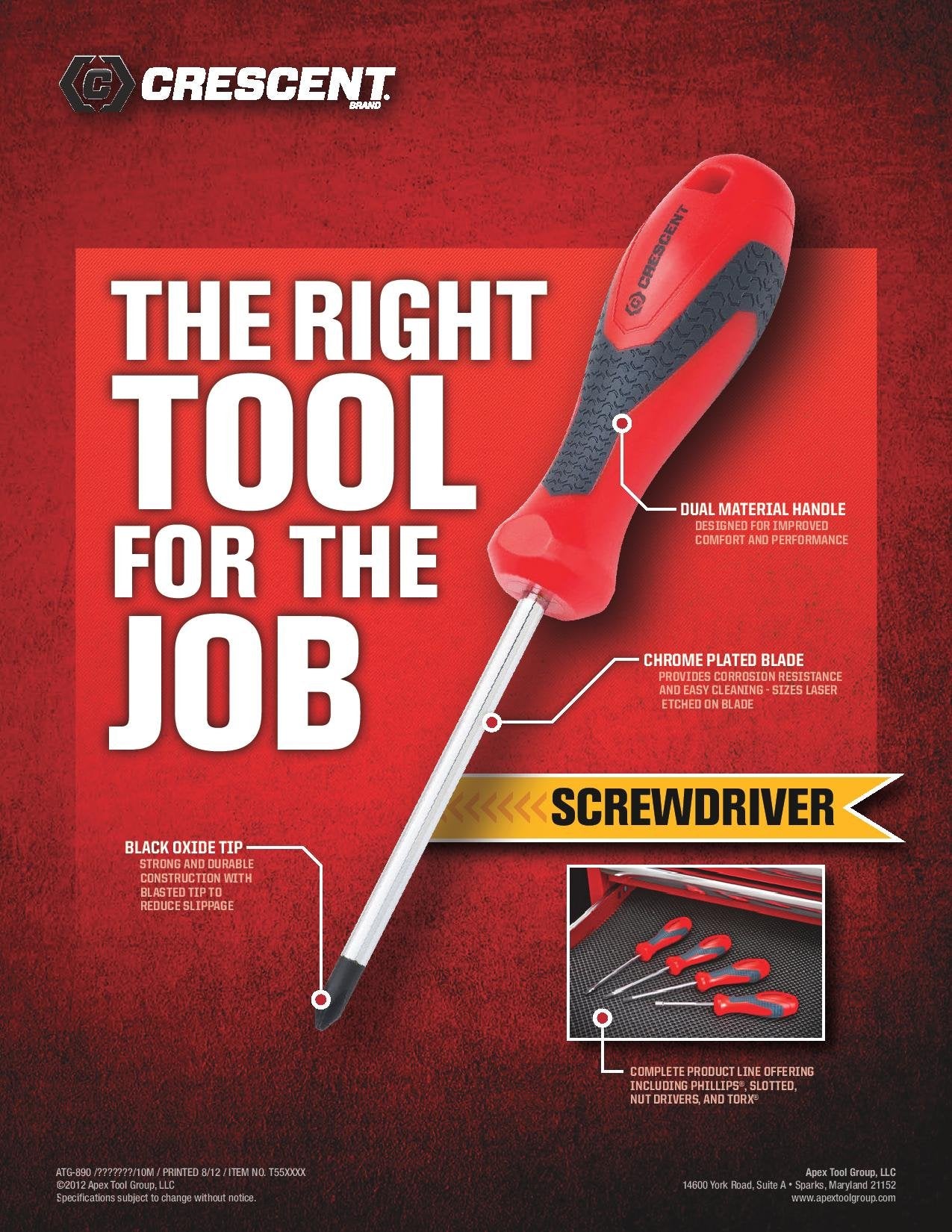 7-in-1 Crescent Interchangeable Bit Dual Material Screwdriver - CMBD7P