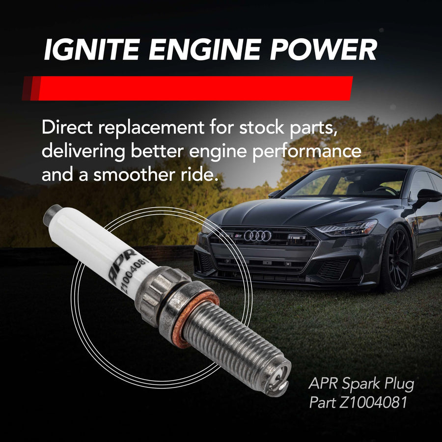 Iridium Pro Spark Plug APR Z1004081 - For Audi EA839, EA825 & Porsche 9A2 engines - fits select Audi, Lamborghini, Porsche, & Bentley - 12x26.5x14mm - Heat Range 10 - Replaces OEM 06M905606F - 1 pack