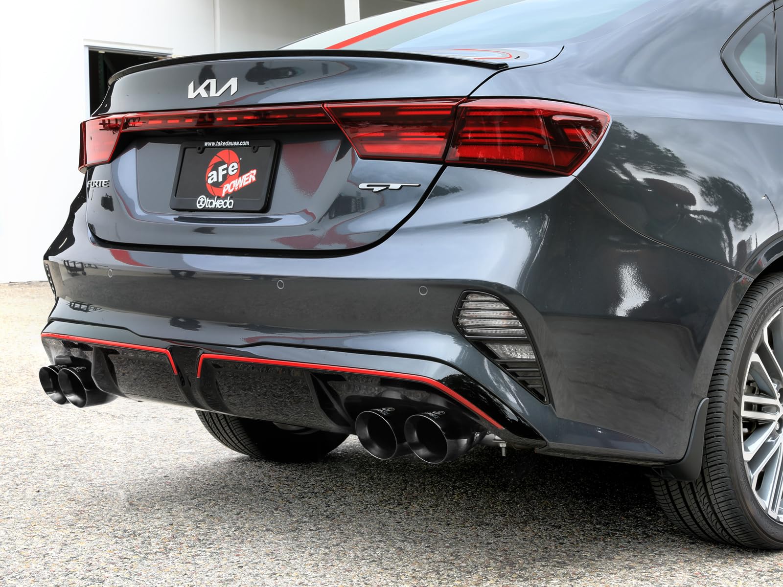 aFe Power 3 IN to 2-1/2 IN 304 Stainless Steel Takeda Axle-Back Exhaust w/Black Tip Fit Kia Forte GT 22-24 L4-1.6L (t) 49-37039-B
