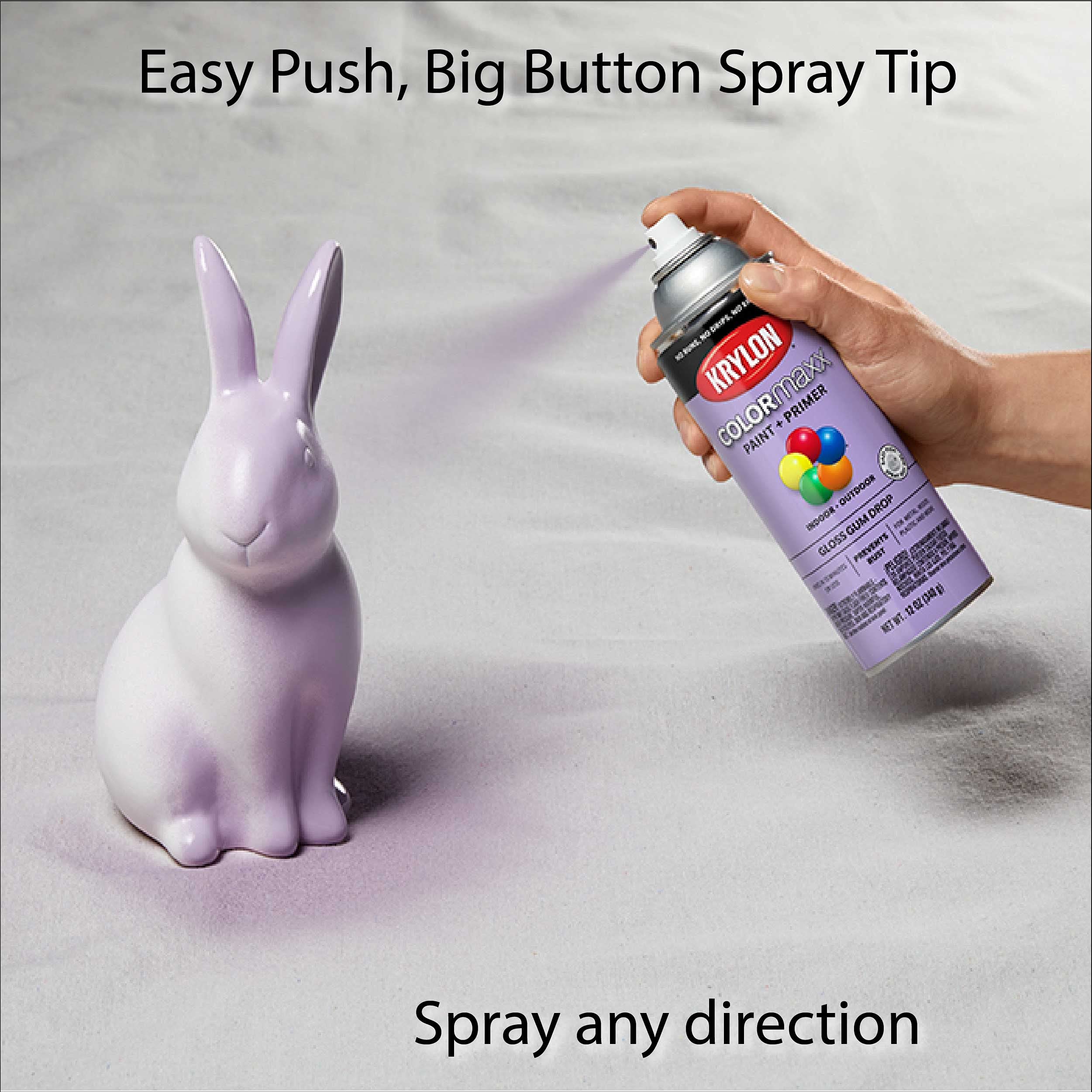 Krylon K05521007 Spray Paint and Primer COLORmaxx for Indoor/Outdoor Use, Gloss Gum Drop Purple 12 Ounce (Pack of 1)