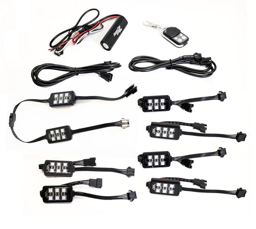Race Sport Lighting ColorADAPT® RS08RGB 8-Piece Light 6SMD POD RGB Multi-Color Accent Kit with Remote Control