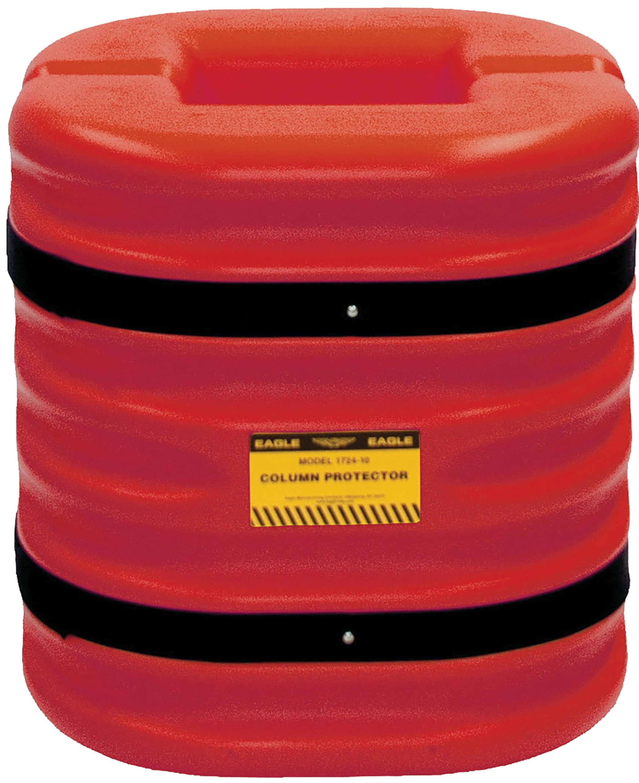 Plastic Eagle Column Protector for 10" Square Column with Interlocking Halves and Easy-Install Straps, 24" x 24" x 24", High-Density Polyethylene (HDPE), Made in The USA, Red, 172410RED