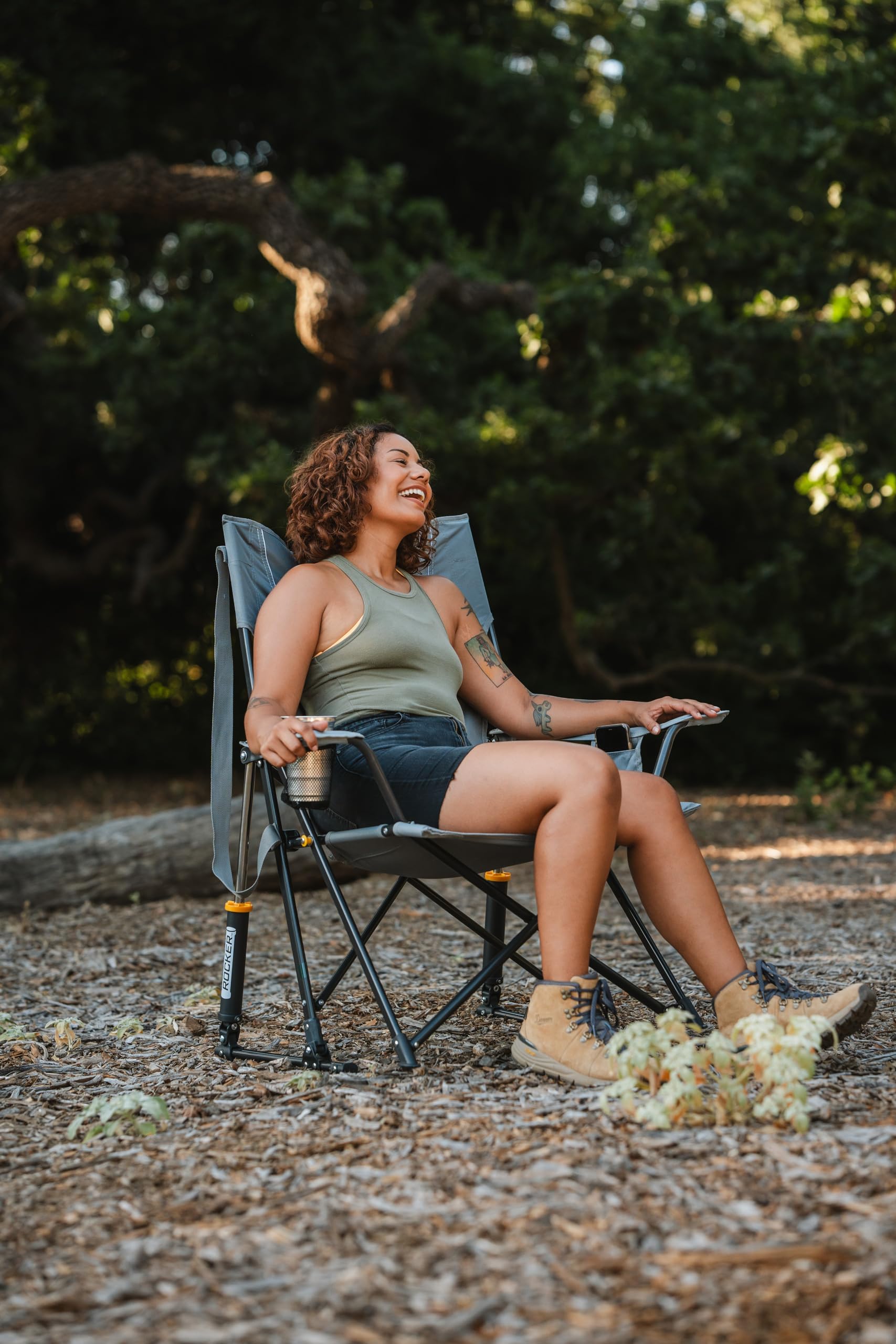 GCI Outdoor Rocking Chair Comfort Pro with Beverage Holder Outdoor