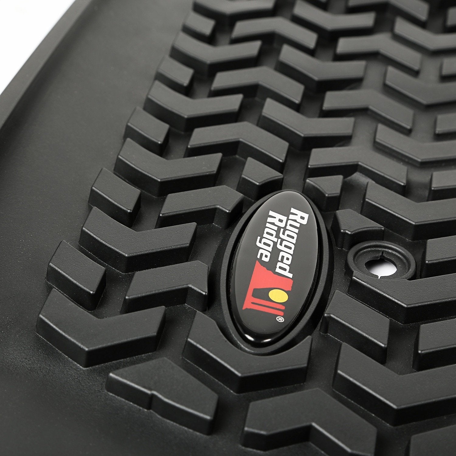 Front Floor Liners Rugged Ridge for Colorado/Canyon | Pair, All-Terrain, Black | 82901.31 | Fits 2015-2018 Chevrolet Colorado & GMC Canyon Extended & Crew Cab