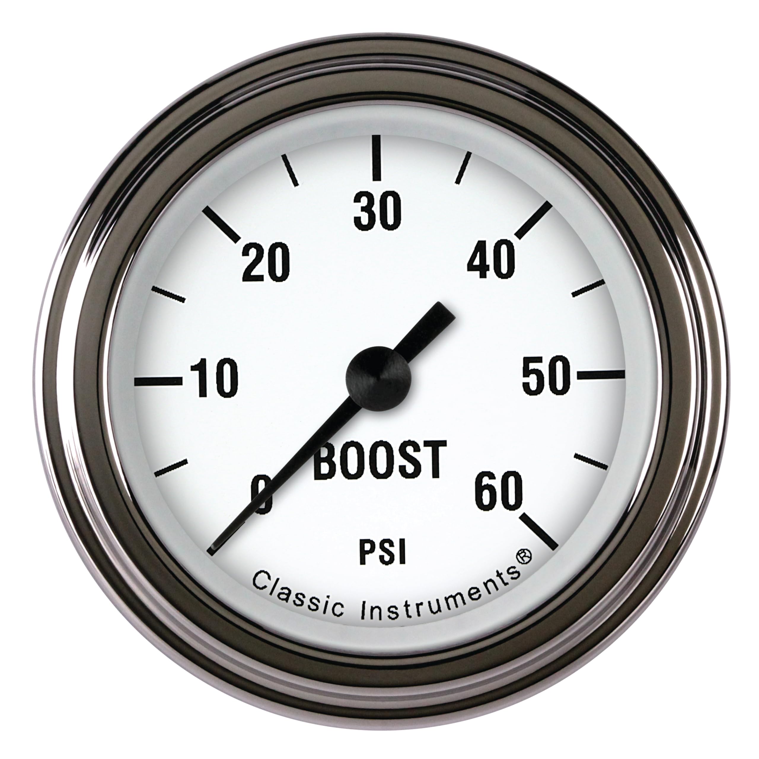 White Hot Classic Instruments 2-1/8" Boost Gauge, WH143SLF 60 psi