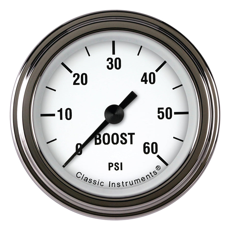 White Hot Classic Instruments 2-1/8" Boost Gauge, WH143SLF 60 psi