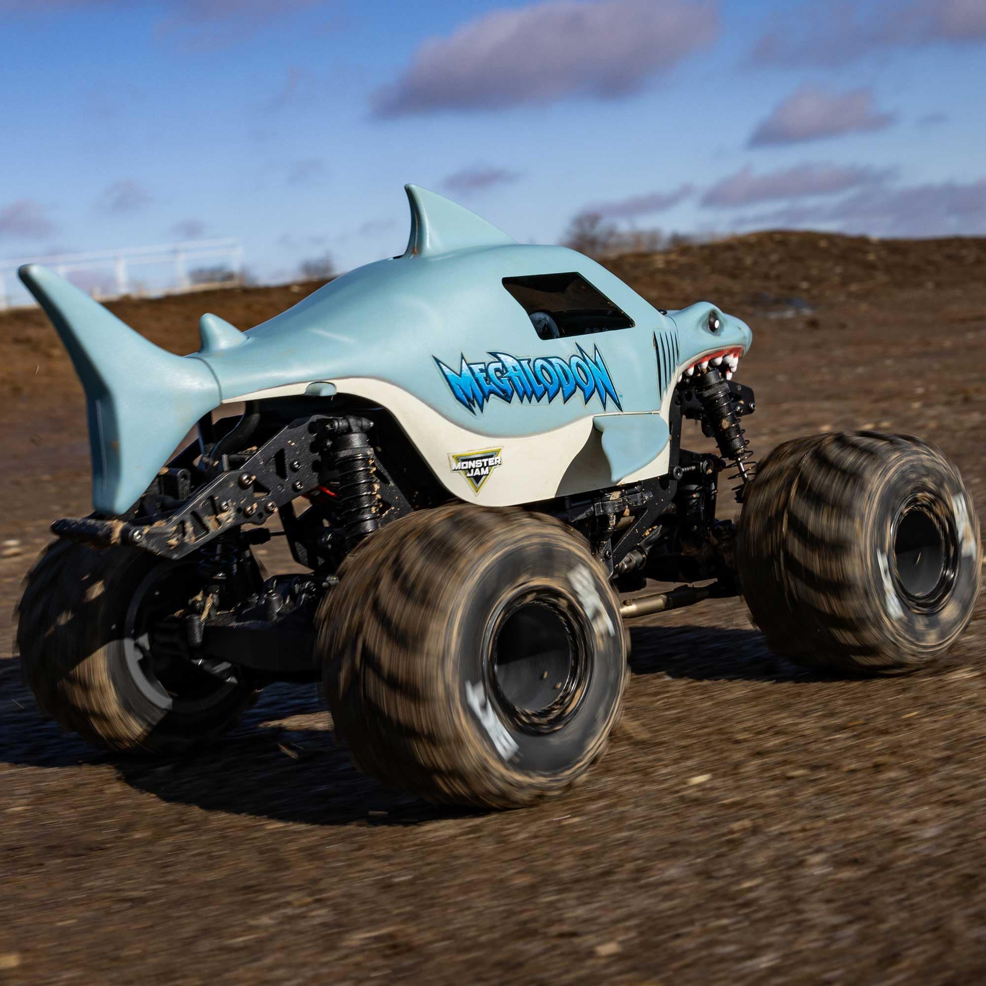 Losi 1/18 Mini Megalodon LMT 2S 4X4 RTR Brushed Monster Truck Battery & Charger Included Blue LOS01026T3