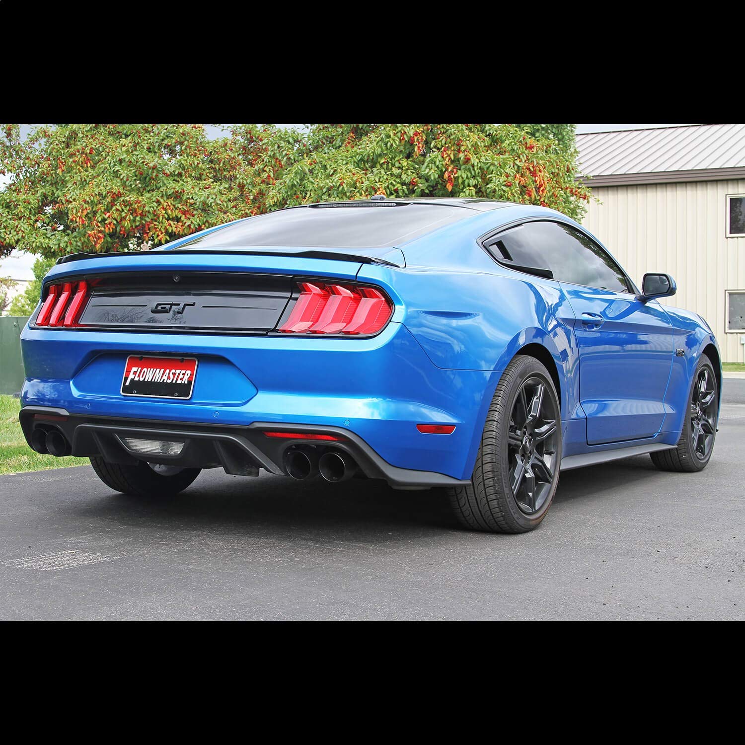 Outlaw Flowmaster 817824 Axle-Back Exhaust Kit 3 Inch 409 Stainless Steel 4 Inch Polished Tips Compatible with 2018-2023 Mustang GT 5.0L with Factory Active Performance Exhaust Valves