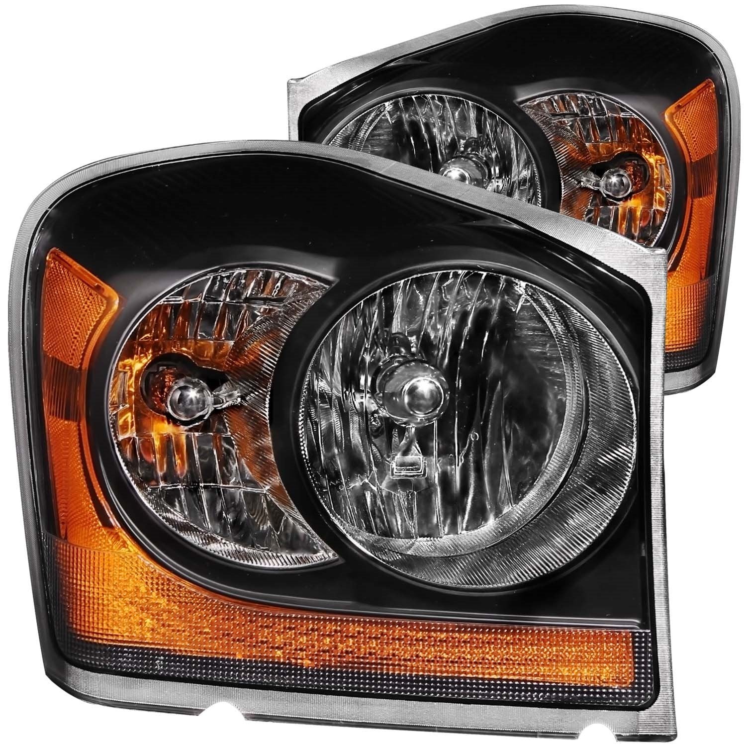 Dodge Durango Anzo USA 111110 Black With Amber Reflectors Headlight Assembly - (Sold in Pairs)