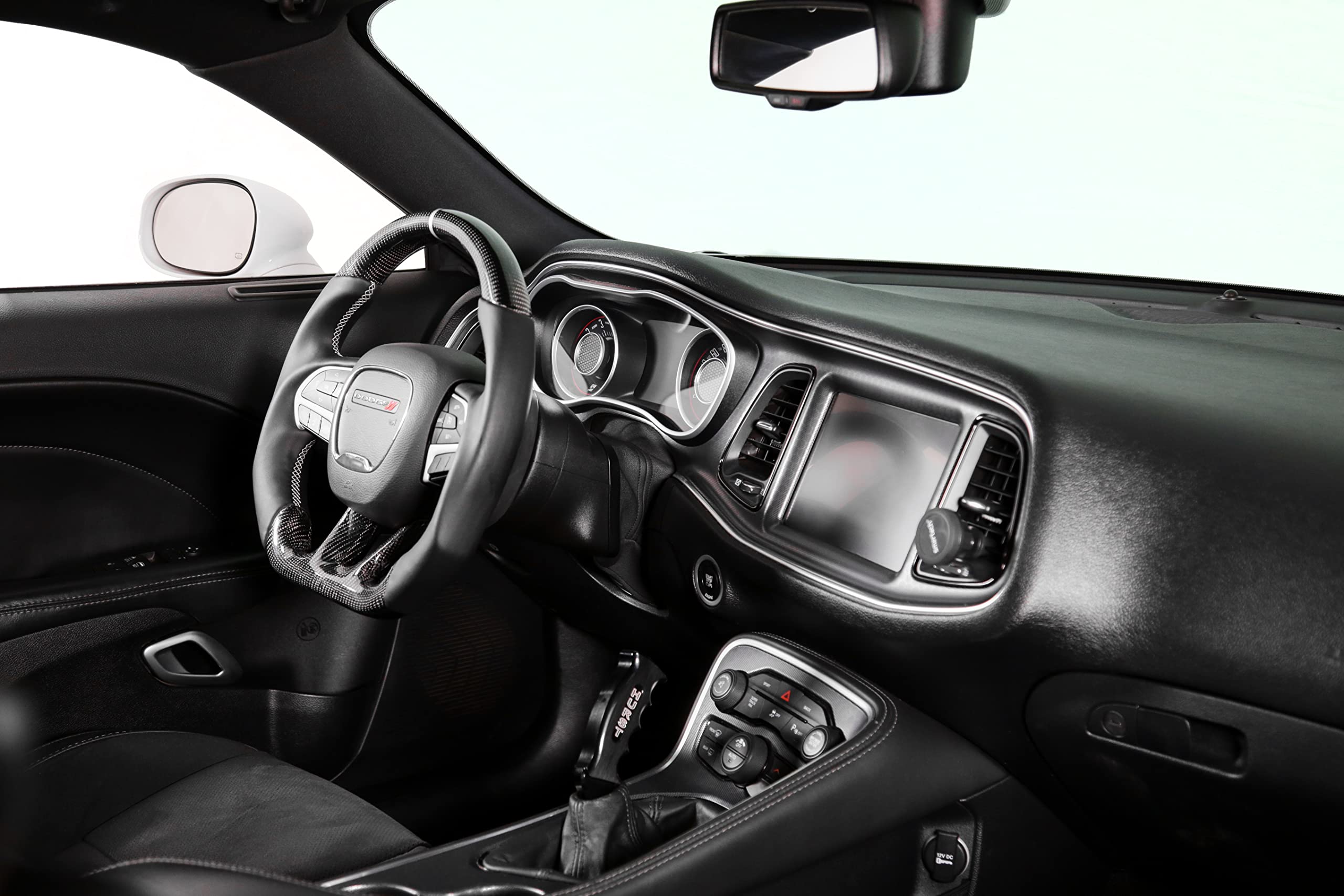 Carbon Fiber Steering Wheel with Leather Grips Drake Muscle Cars CH950-17