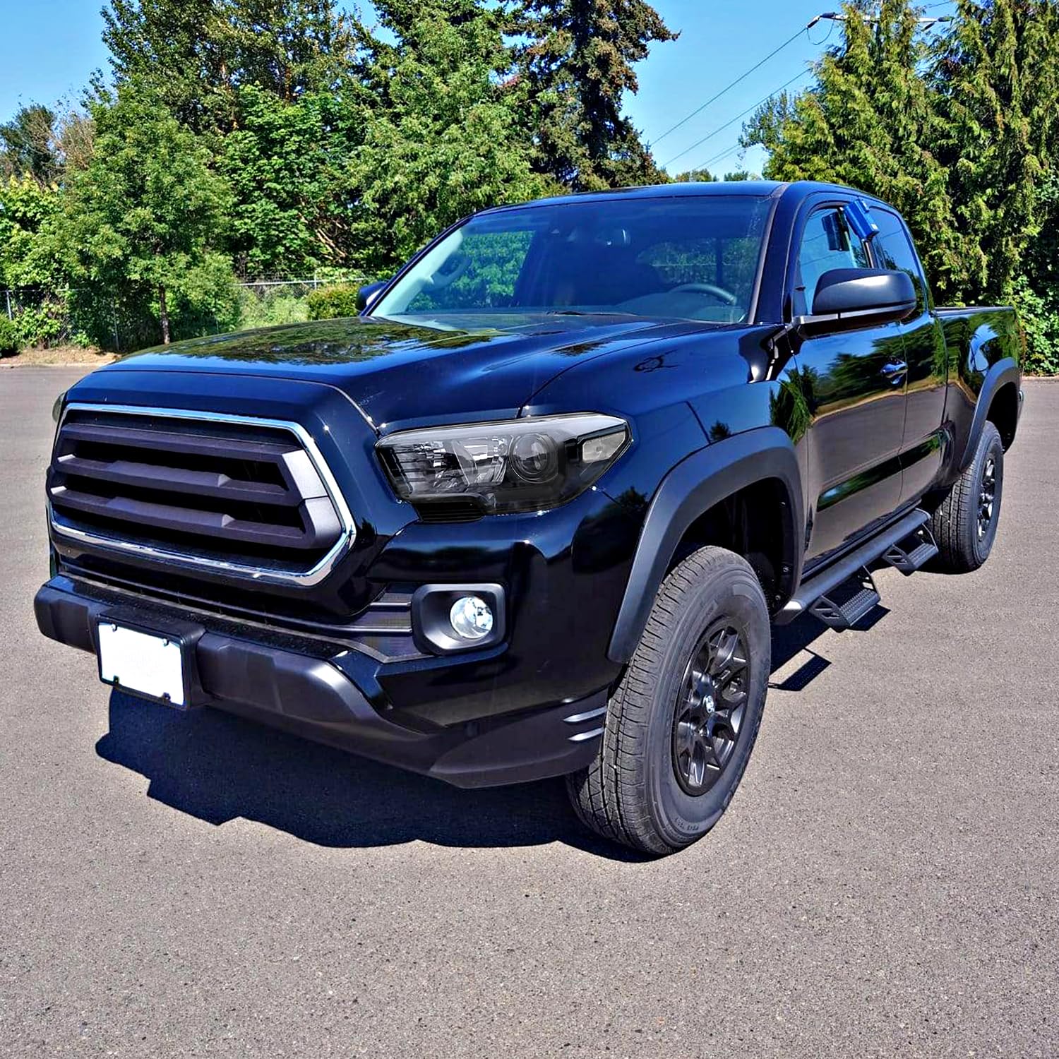 Black Projector Headlights SPEC-D TUNING Compatible with 2016-2022 Toyota Tacoma without factory LED daytime running lights, Left + Right Pair Headlamps Assembly