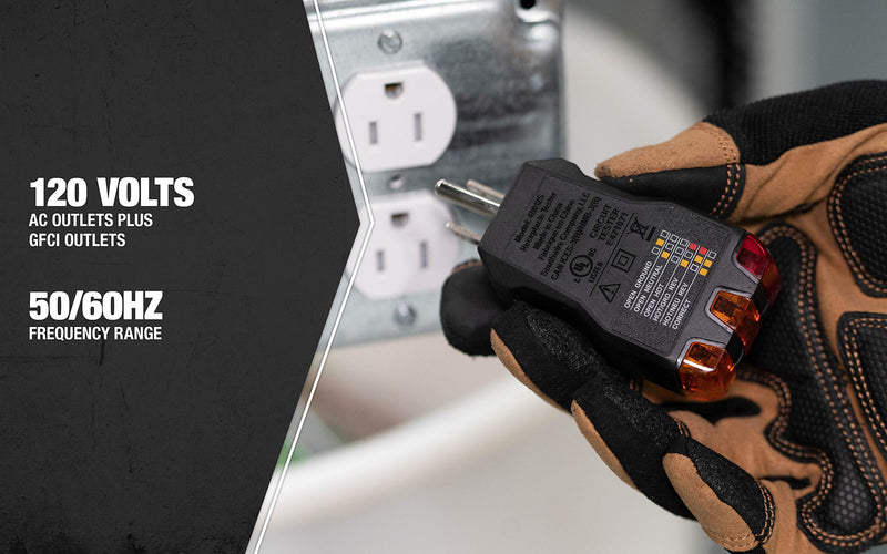 GFCI Receptacle Tester Southwire - Push-Button Outlet Tester for Fast & Accurate Wiring Checks - Compact & Durable Housing - 7 Test Functions