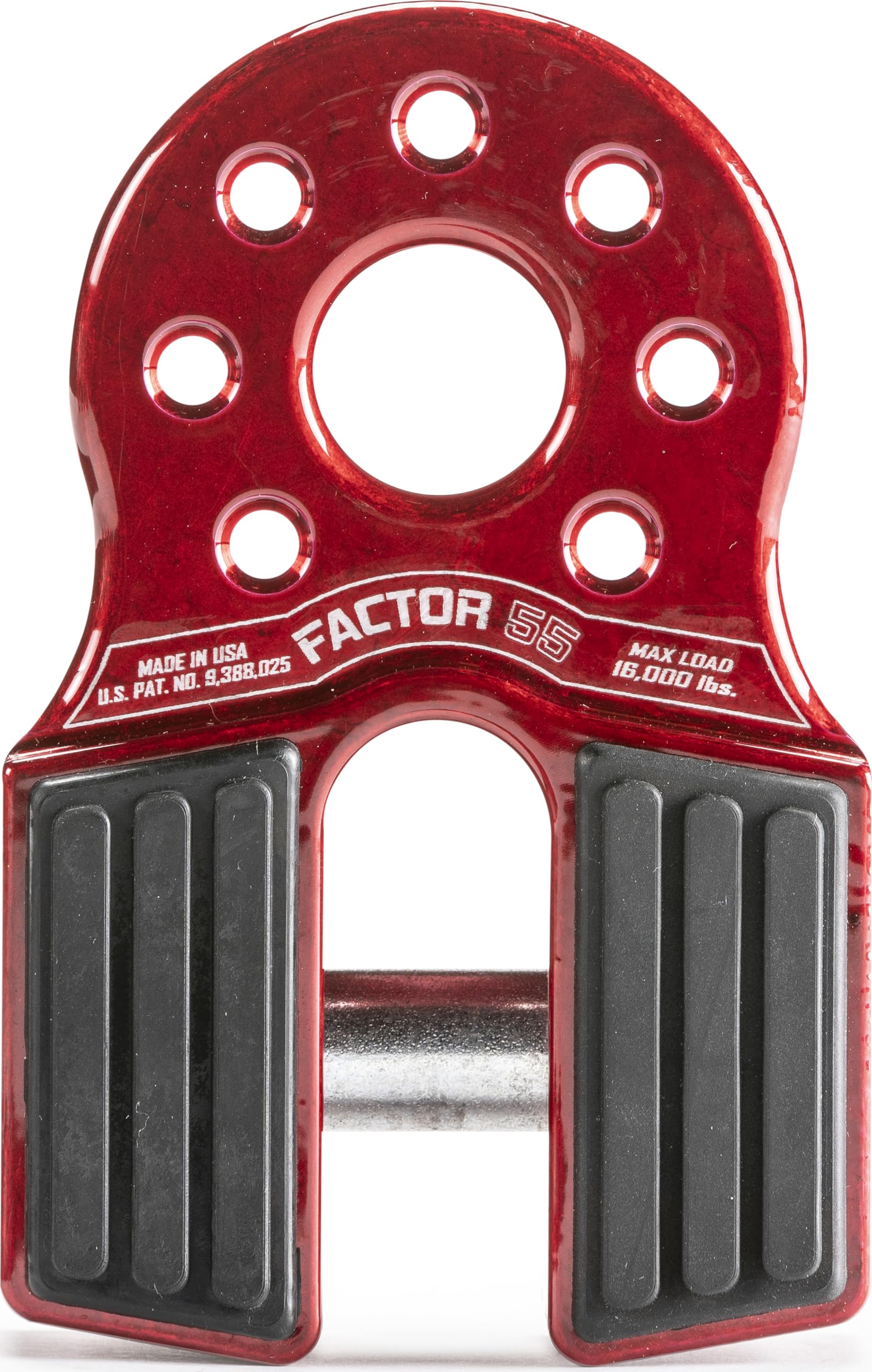 Flatlink Factor 55 Winch Shackle Mount, Designed for use Steel or Synthetic Ropes up to 6,000 lbs - Red