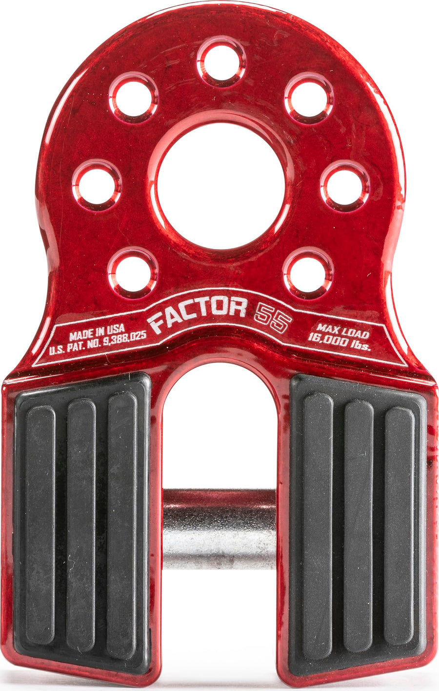 Flatlink Factor 55 Winch Shackle Mount, Designed for use Steel or Synthetic Ropes up to 6,000 lbs - Red