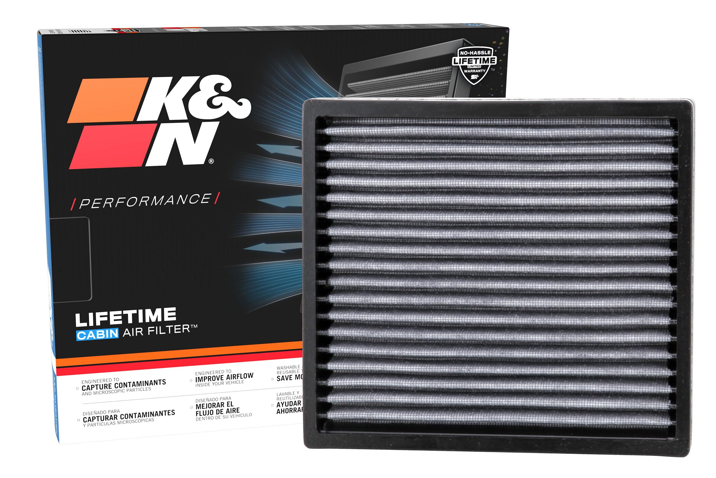 Cabin Air Filter K&N LIFETIME: Premium, Washable, Clean Air for your Cabin: Compatible with 2006-2024 DAIHATSU/Jaguar/Land Rover/Lexus: (See Producr Descriptions for Select Models), VF2000