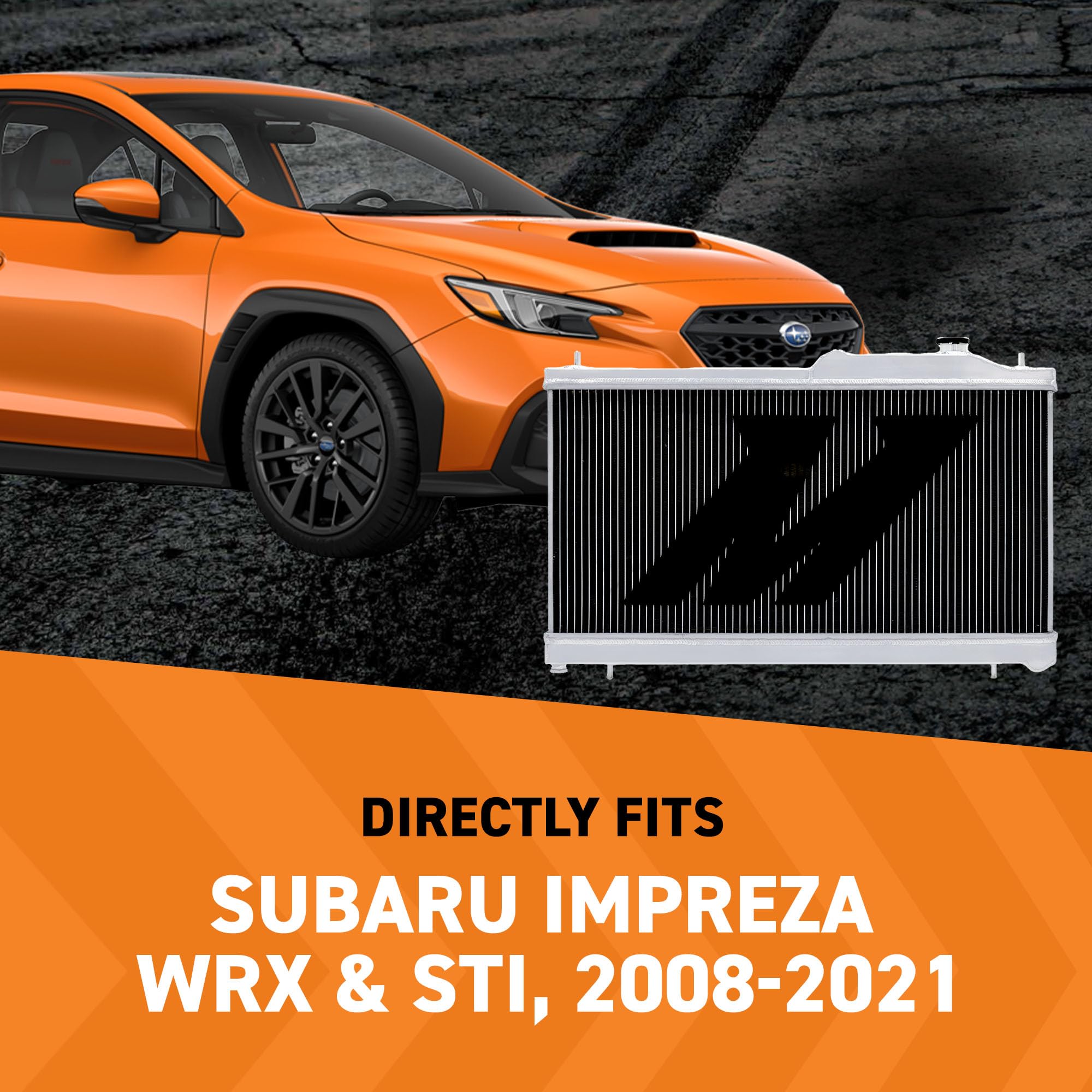 Mishimoto Performance Aluminum Radiator MMRAD-STI-08, Compatible with Subaru Impreza WRX & STI, 2008-2019