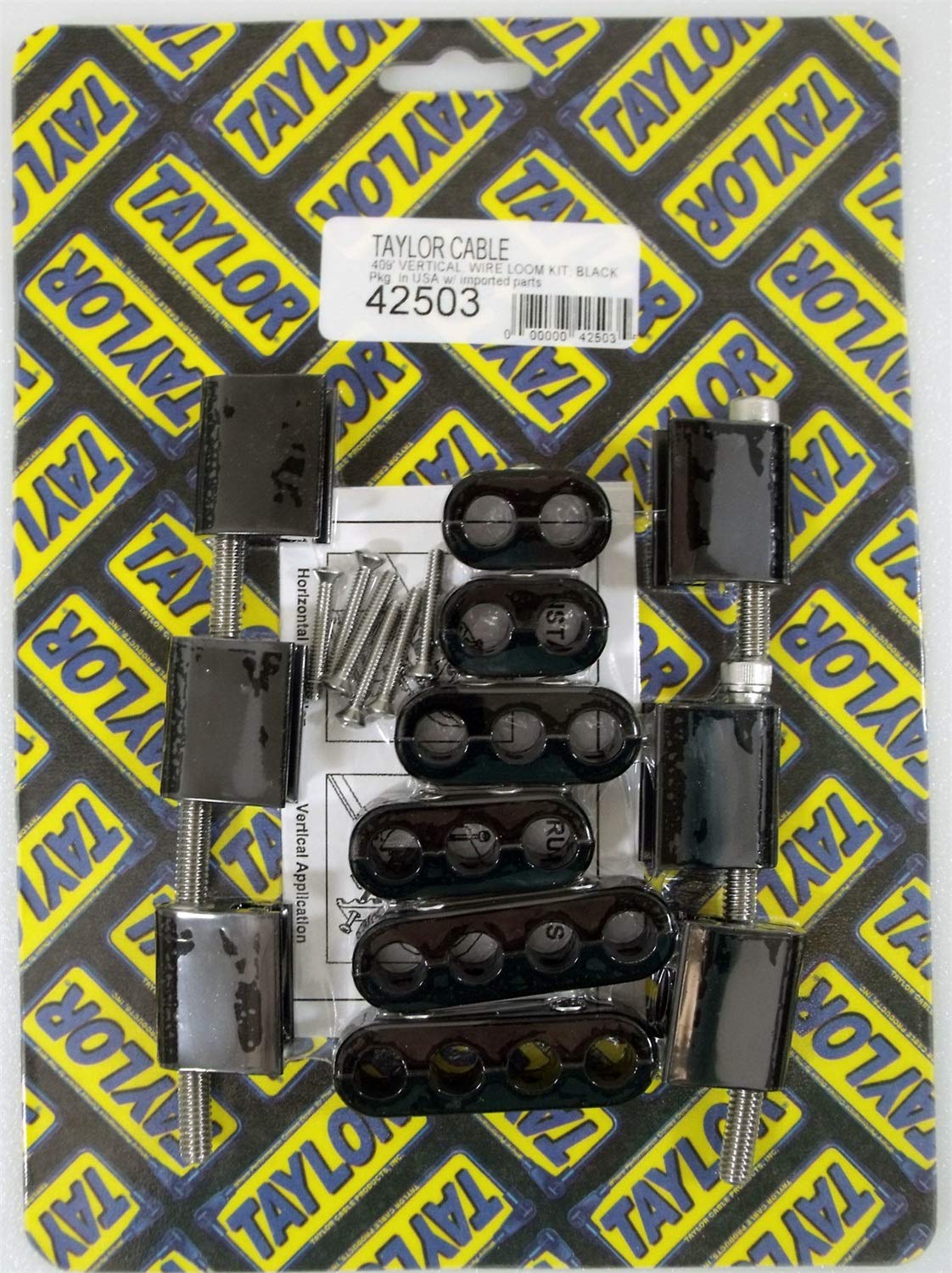 Black Taylor Cable 42503 Vertical Wire Loom Kit