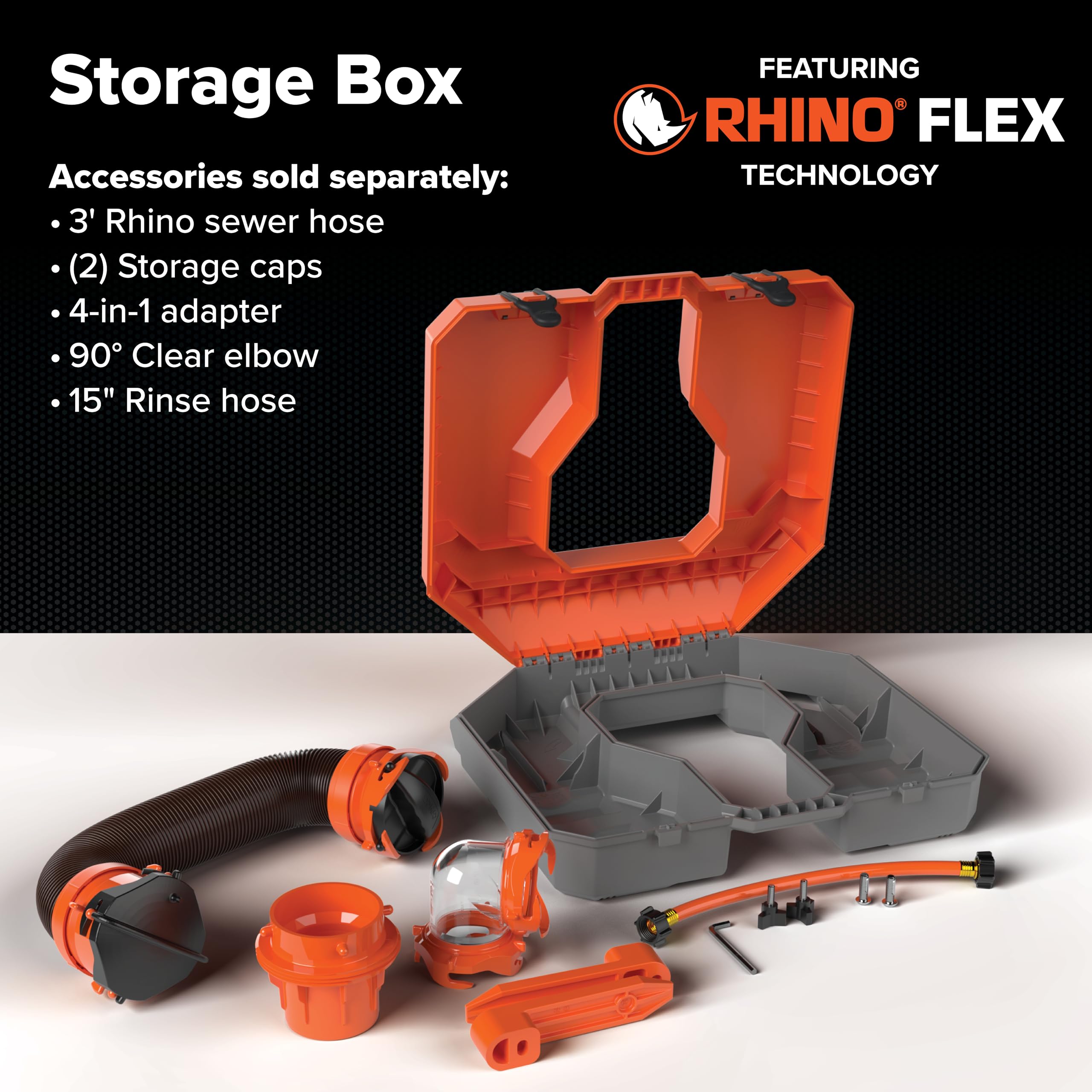 Camco Tough-Pack Rhino Tote Tank – RV Storage Case Only - Essential RV Accessory for Efficient Waste Management – (39024)