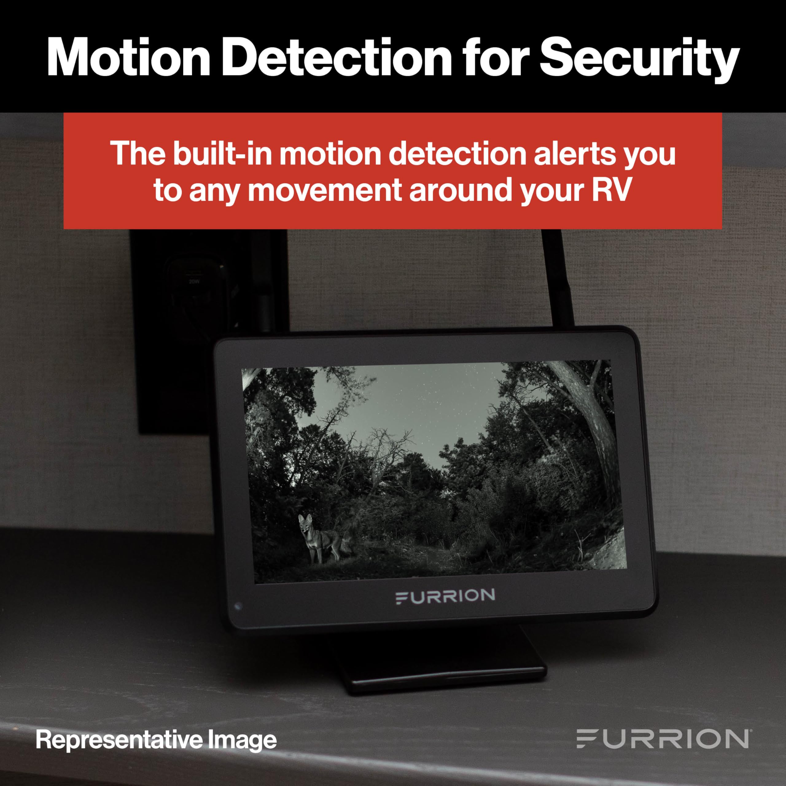 Vision S+ Furrion RV Backup Camera System – Sharkfin Wireless Camera, 1080p HD, 140° Wide-Angle, Infrared Night Vision, Motion Detection, Waterproof, Monitor Not Included – FCNFDTASF