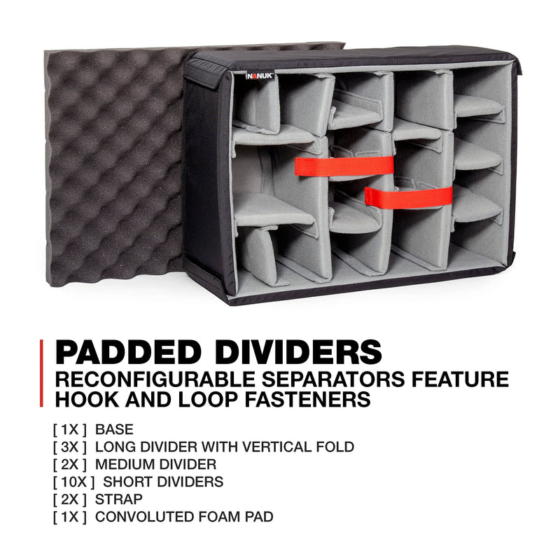 Waterproof Nanuk 933 Hard Case with Lid Organizer and Padded Divider - Silver